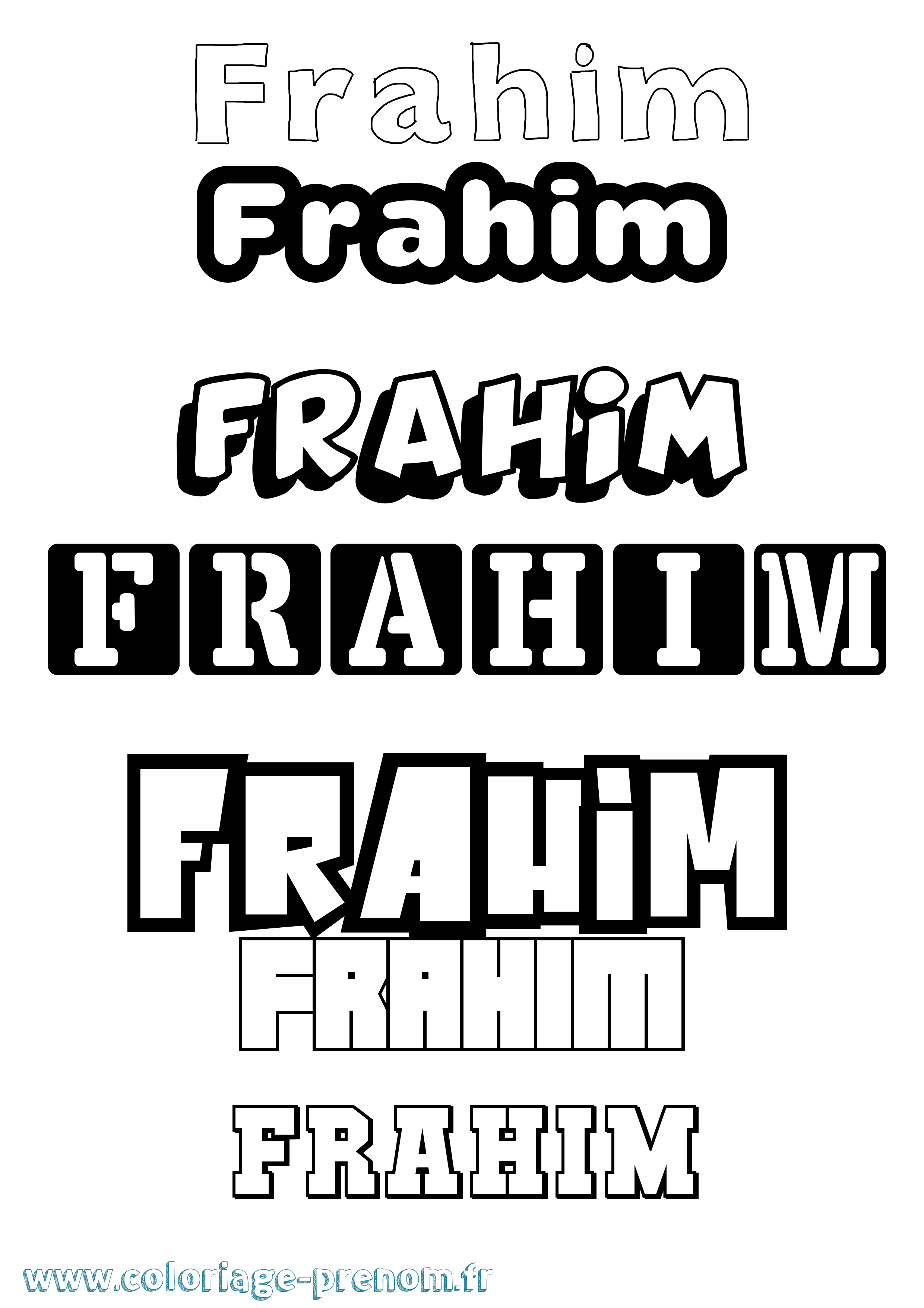 Coloriage Frahim Simple Coloriage prénom Frahim Simple