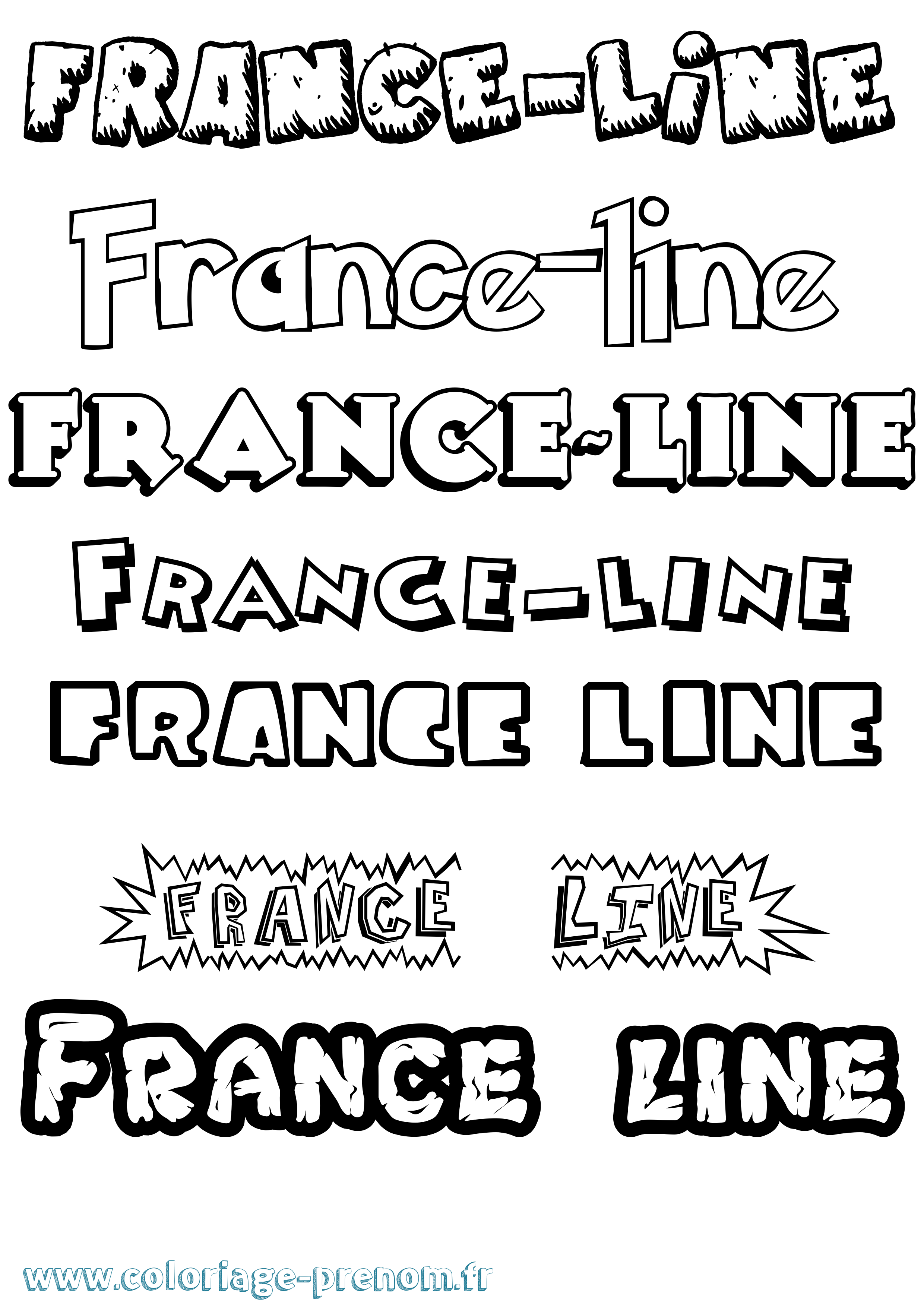 Coloriage France-Line Dessin Animé Coloriage prénom France-Line Dessin Animé