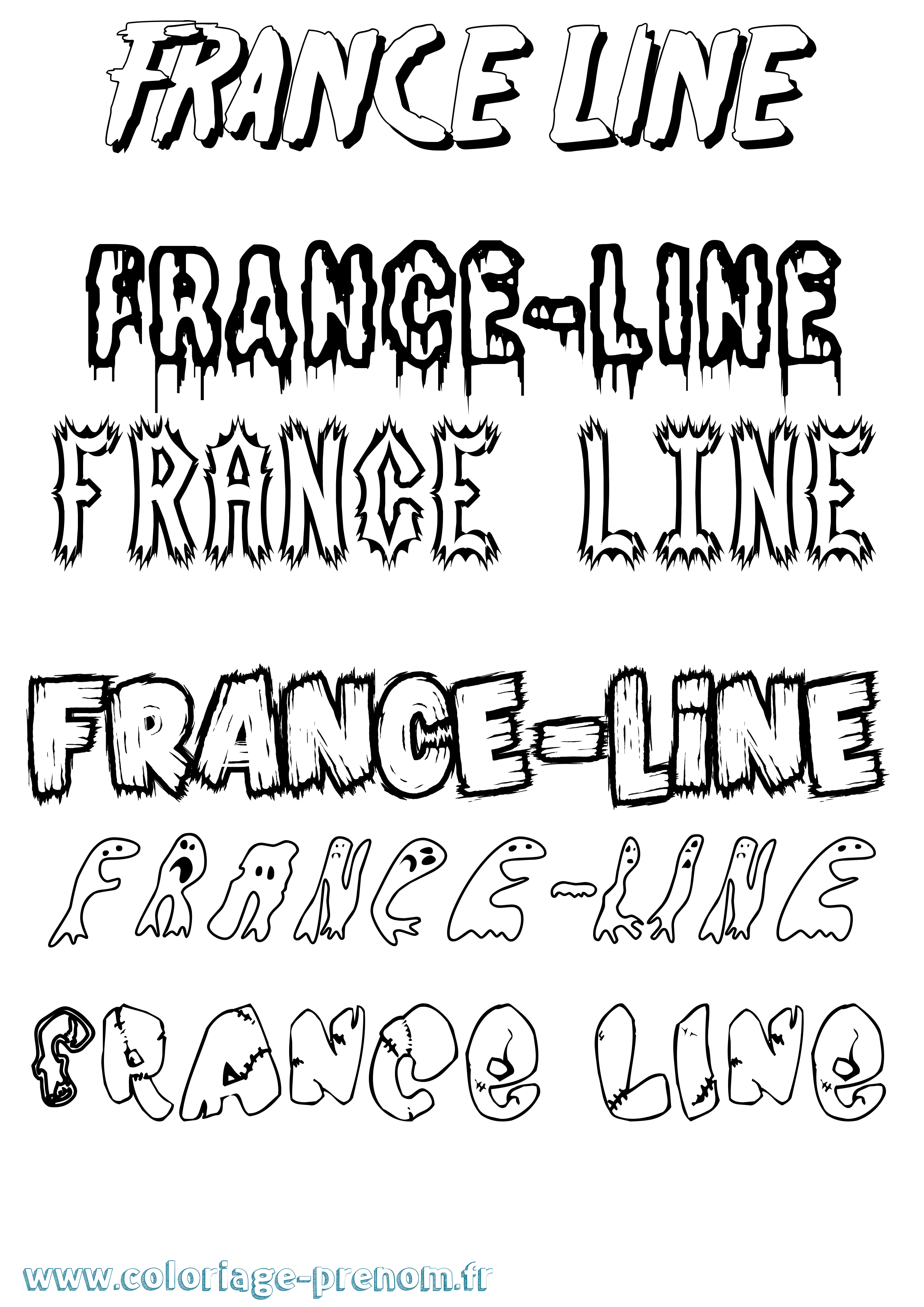 Coloriage France-Line Frisson Coloriage prénom France-Line Frisson