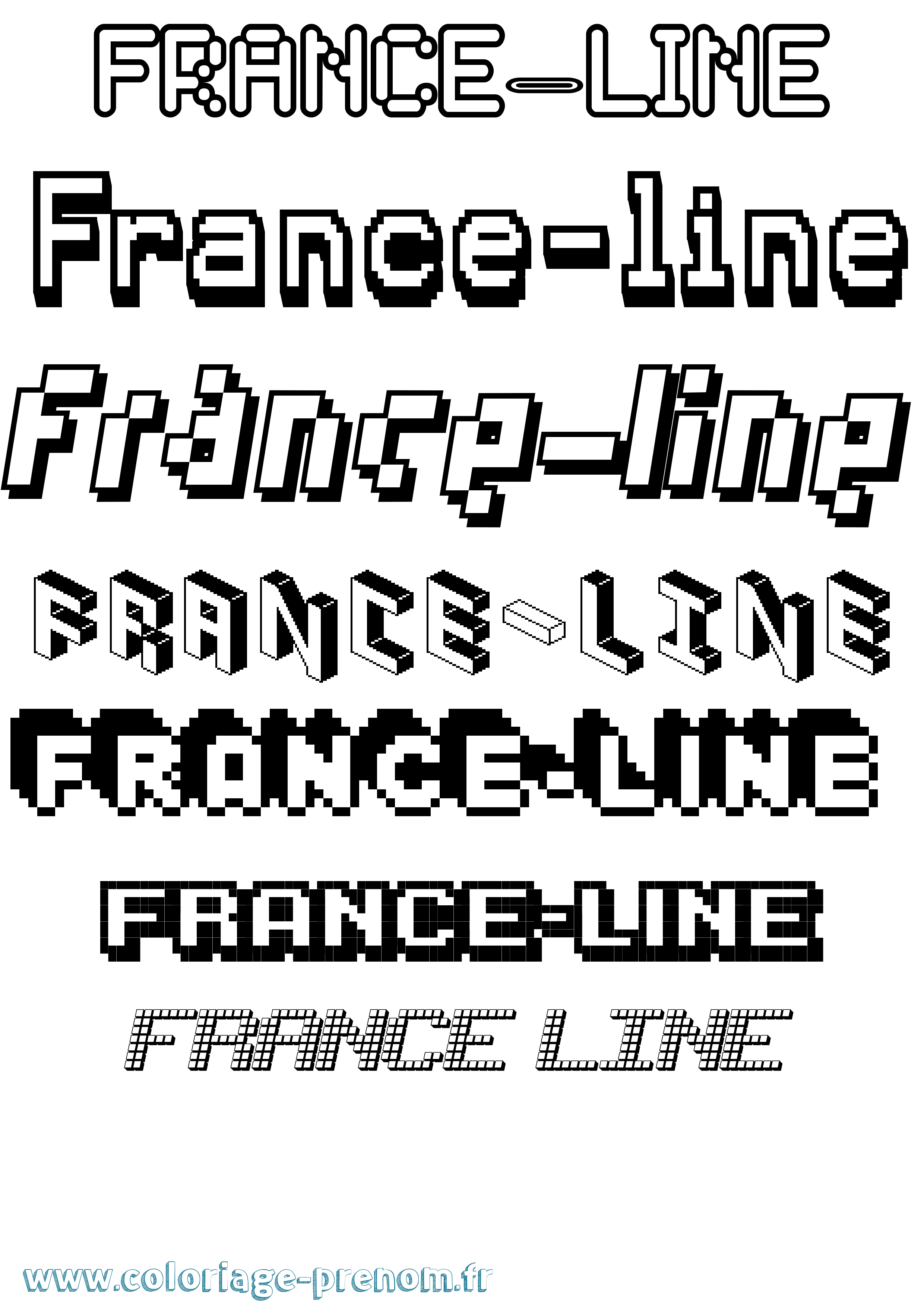 Coloriage France-Line Pixel Coloriage prénom France-Line Pixel