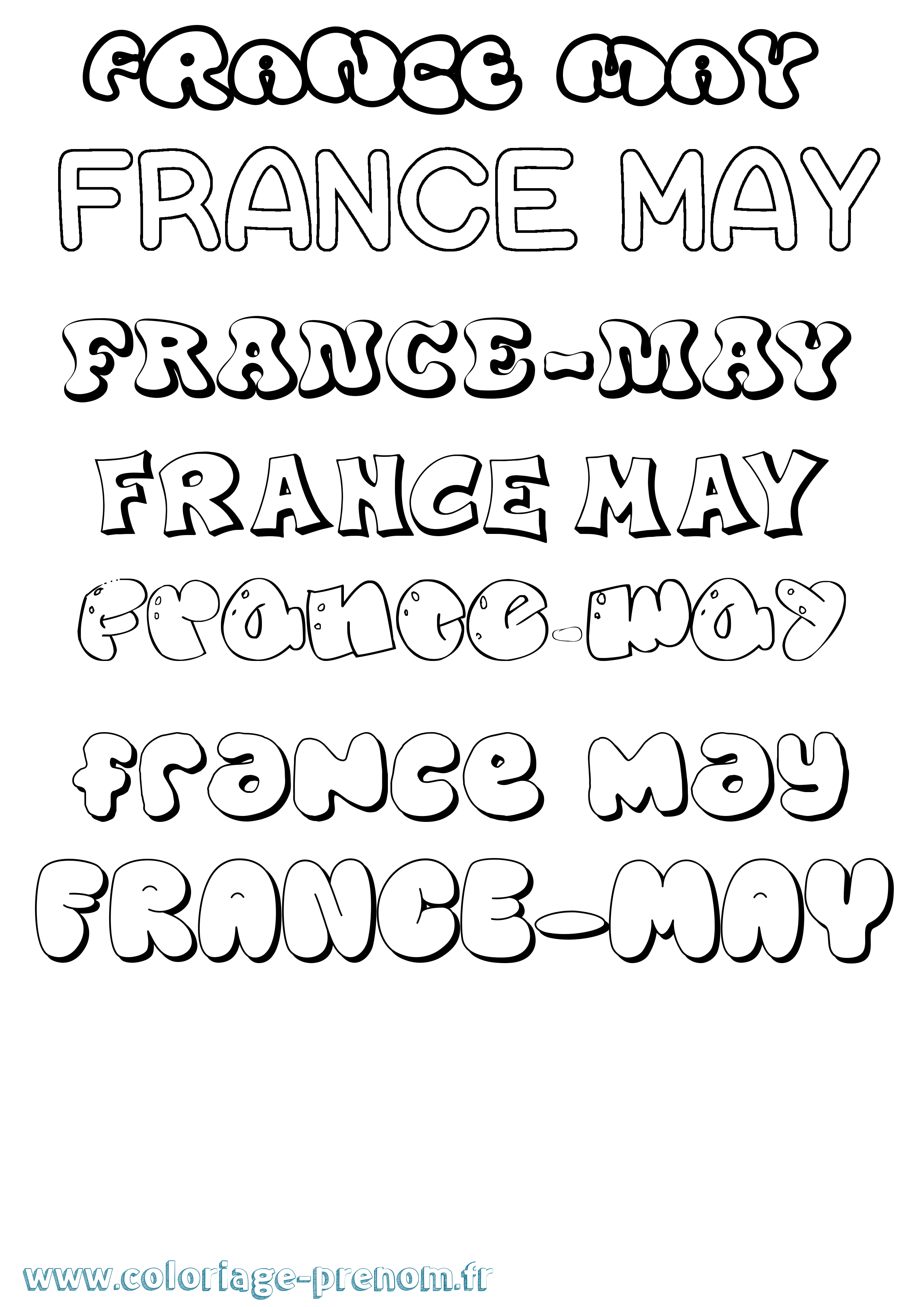 Coloriage France-May Bubble Coloriage prénom France-May Bubble