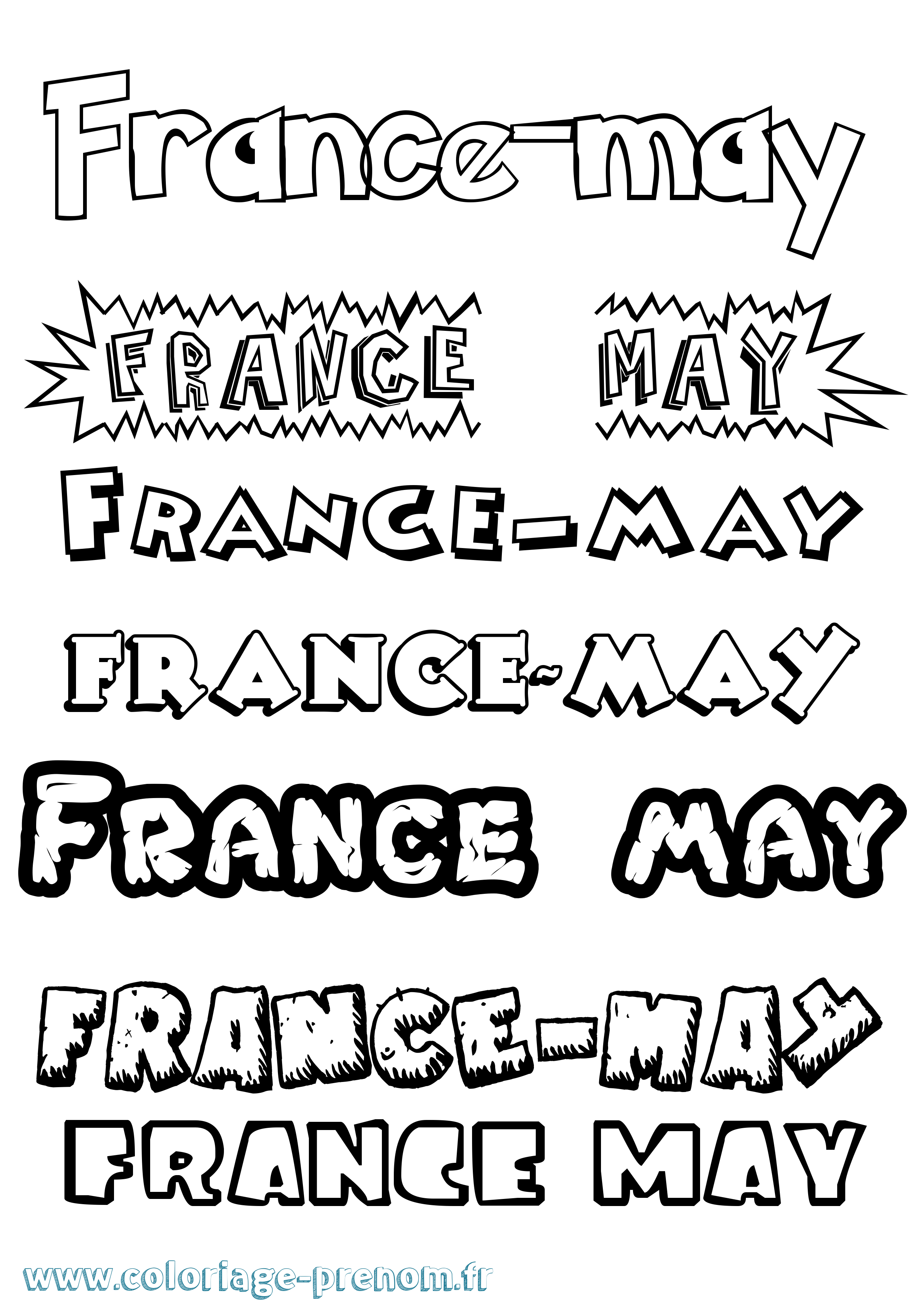 Coloriage France-May Dessin Animé Coloriage prénom France-May Dessin Animé
