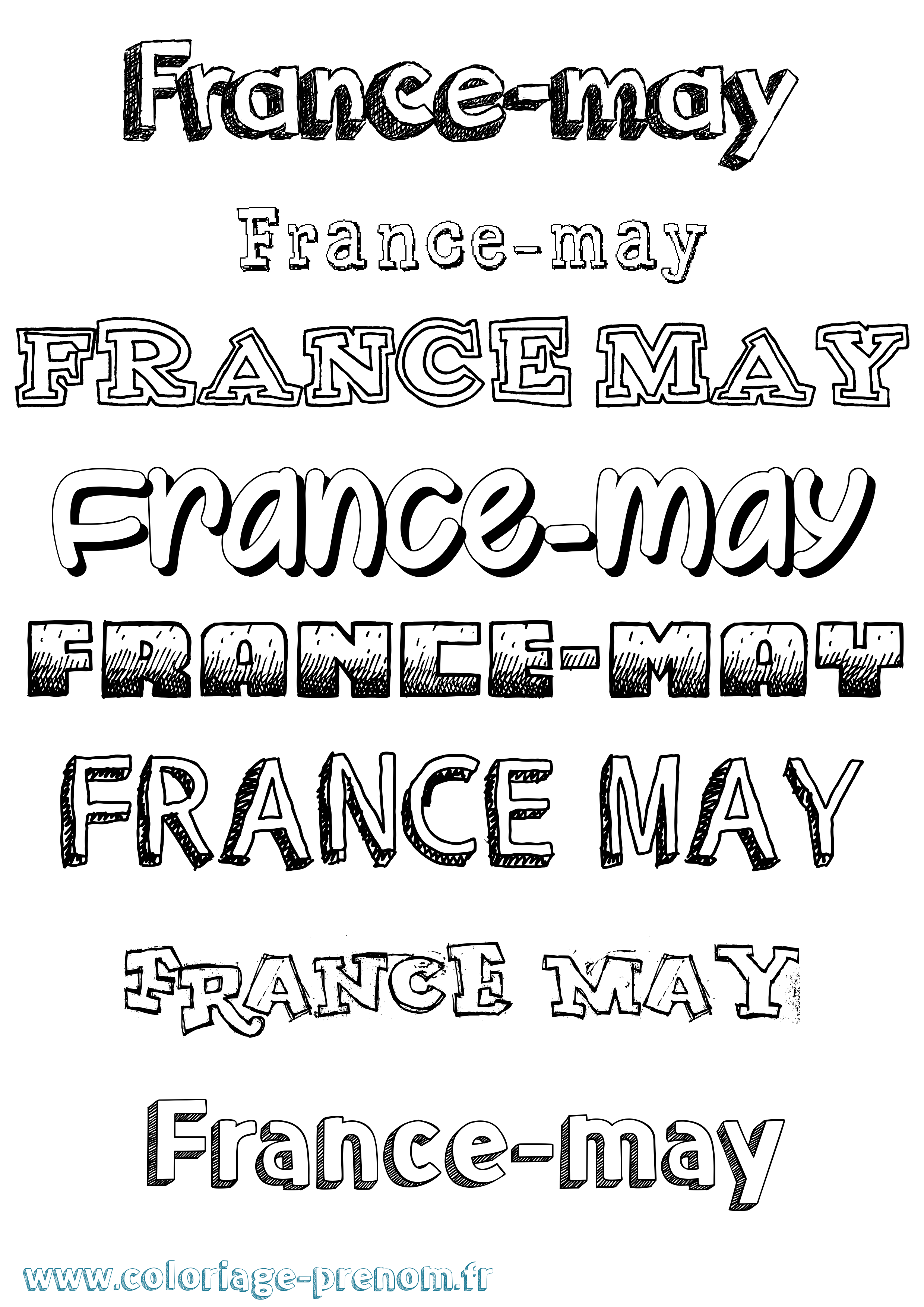 Coloriage France-May Dessiné Coloriage prénom France-May Dessiné