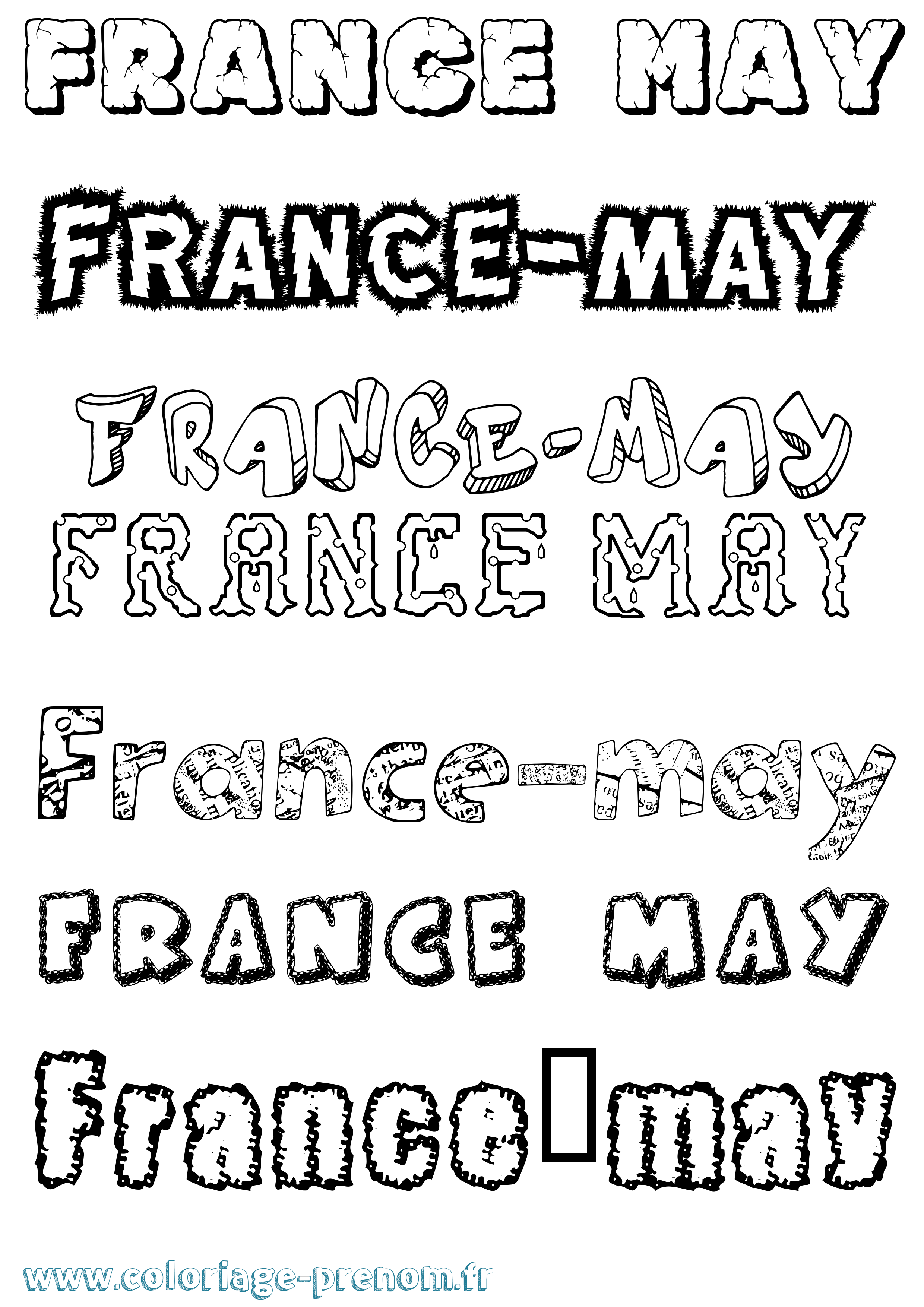 Coloriage France-May Destructuré Coloriage prénom France-May Destructuré