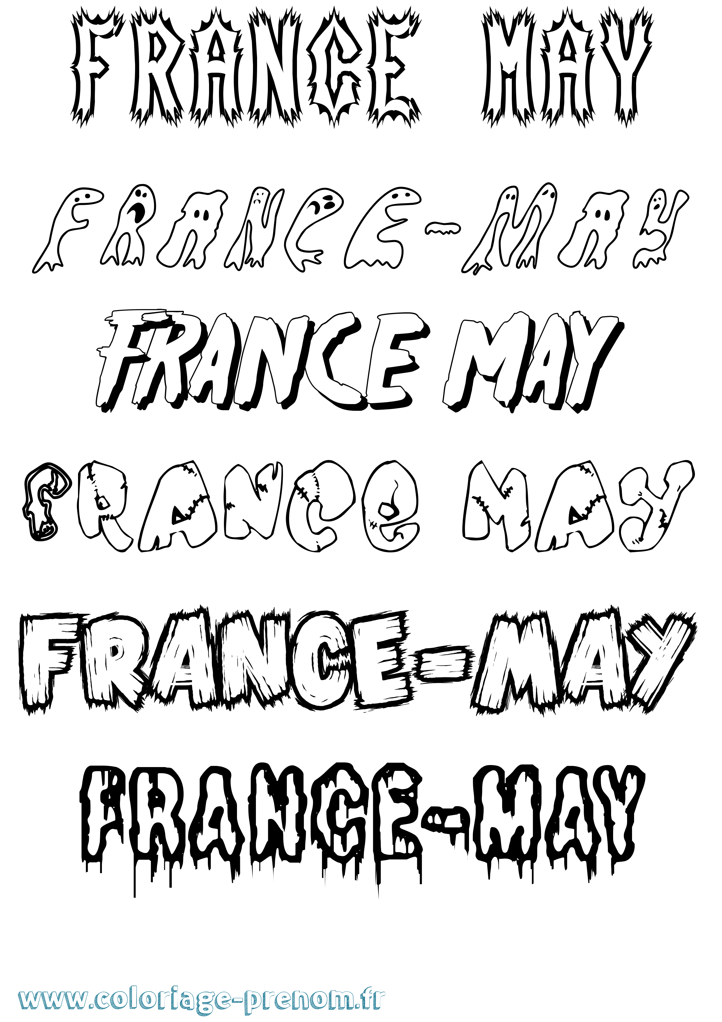 Coloriage France-May Frisson Coloriage prénom France-May Frisson