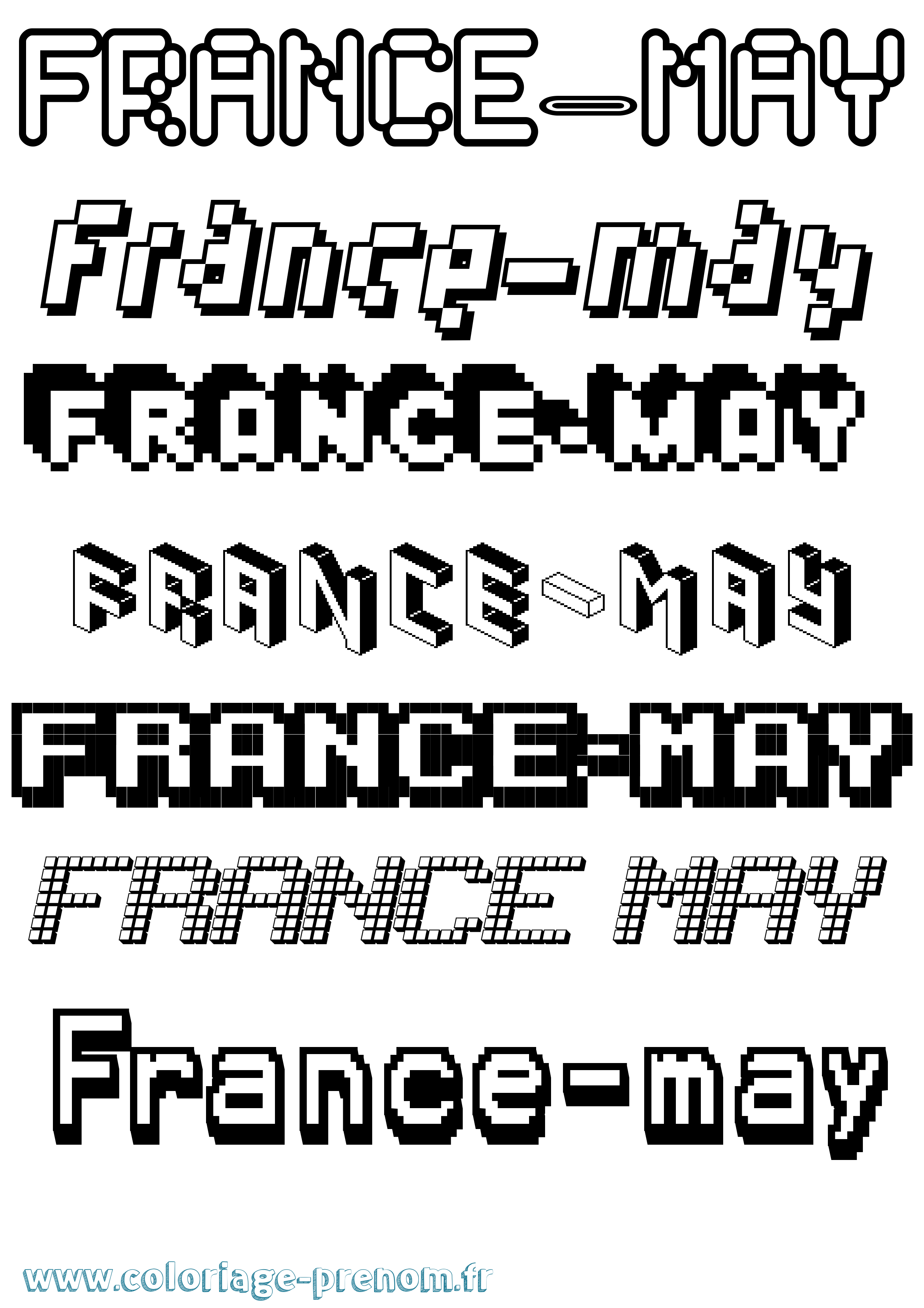 Coloriage France-May Pixel Coloriage prénom France-May Pixel