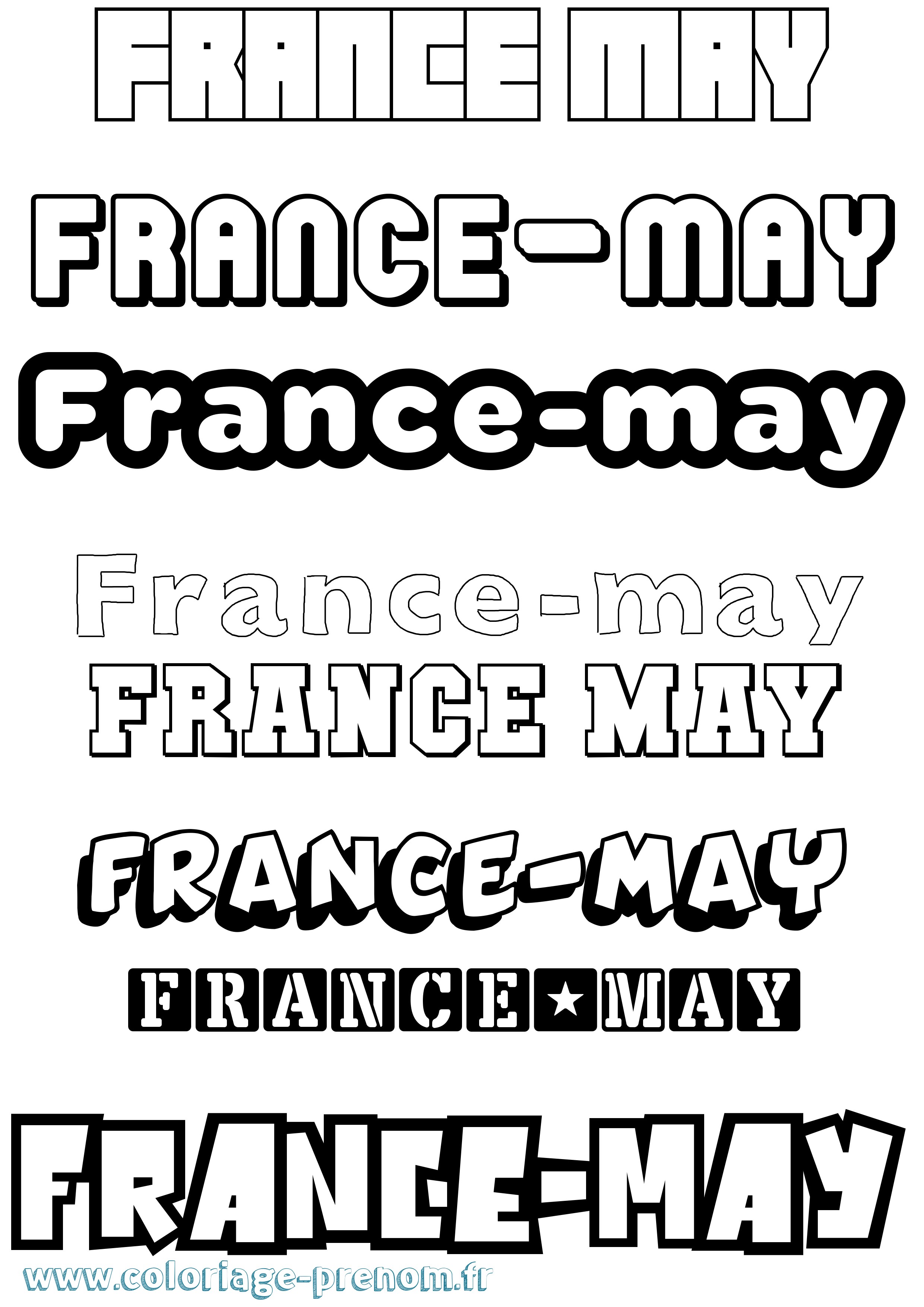 Coloriage France-May Simple Coloriage prénom France-May Simple