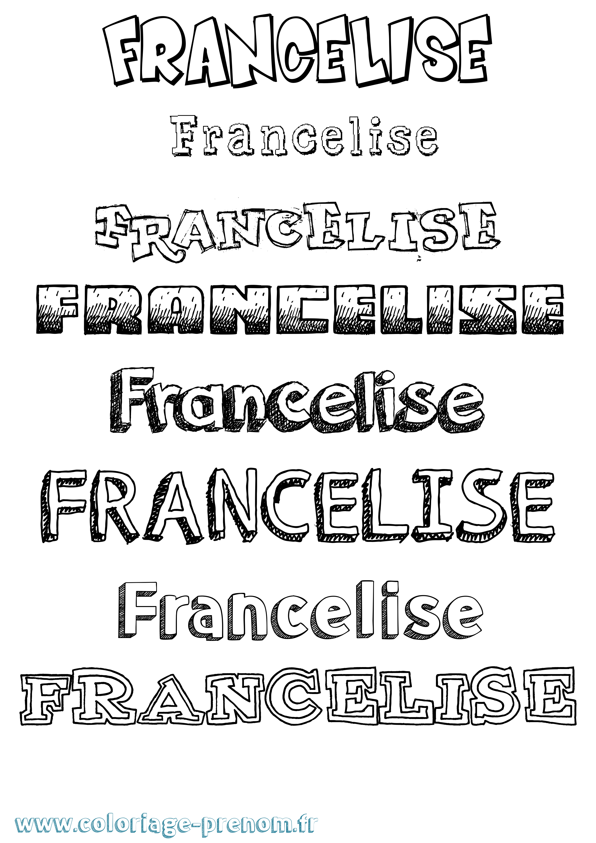 Coloriage Francelise Dessiné Coloriage prénom Francelise Dessiné