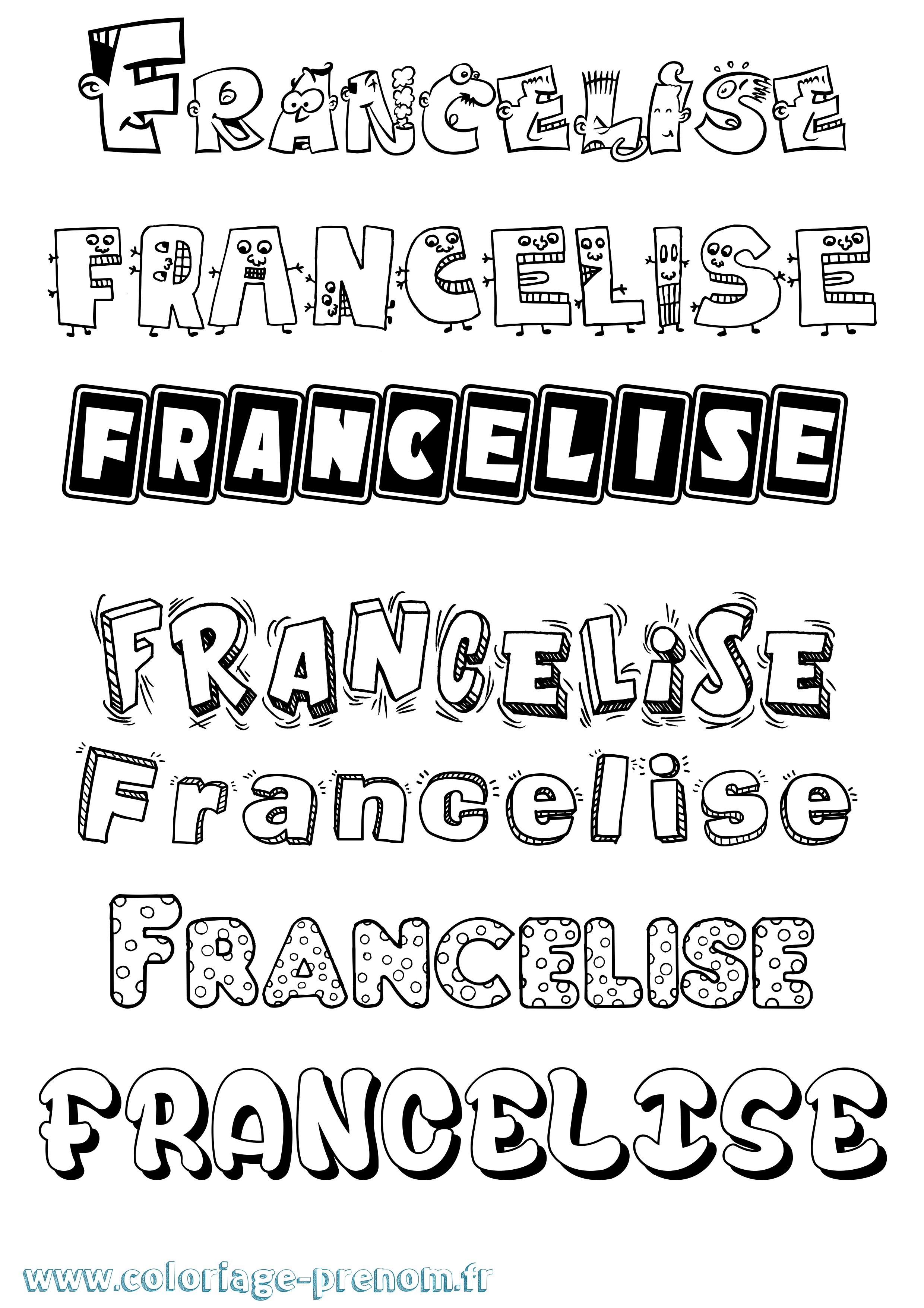 Coloriage Francelise Fun Coloriage prénom Francelise Fun