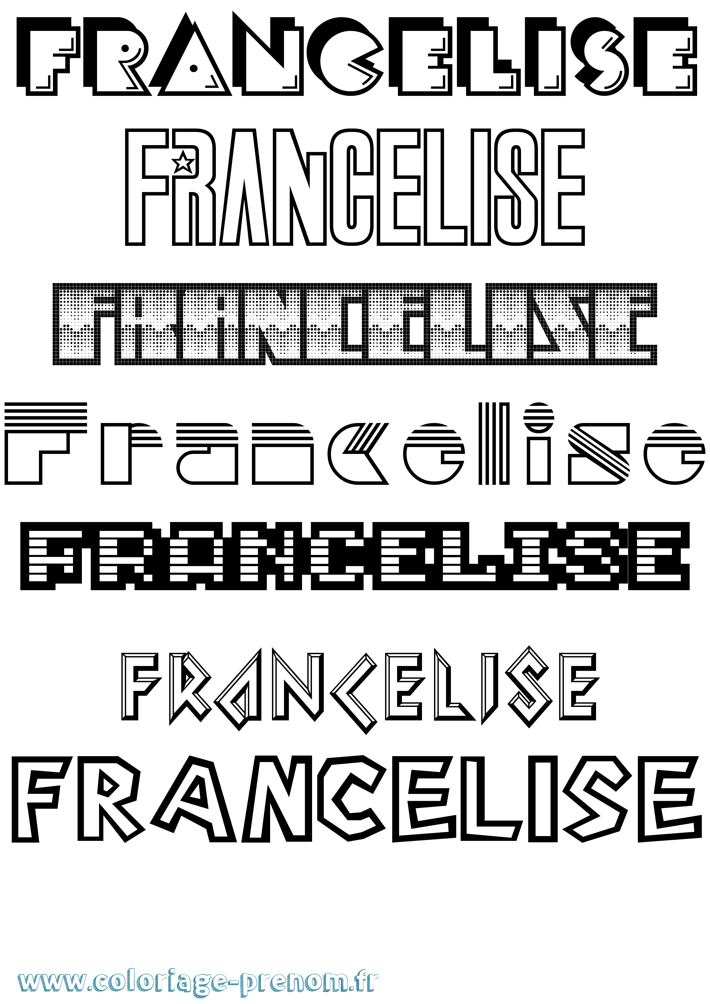 Coloriage Francelise Jeux Vidéos Coloriage prénom Francelise Jeux Vidéos