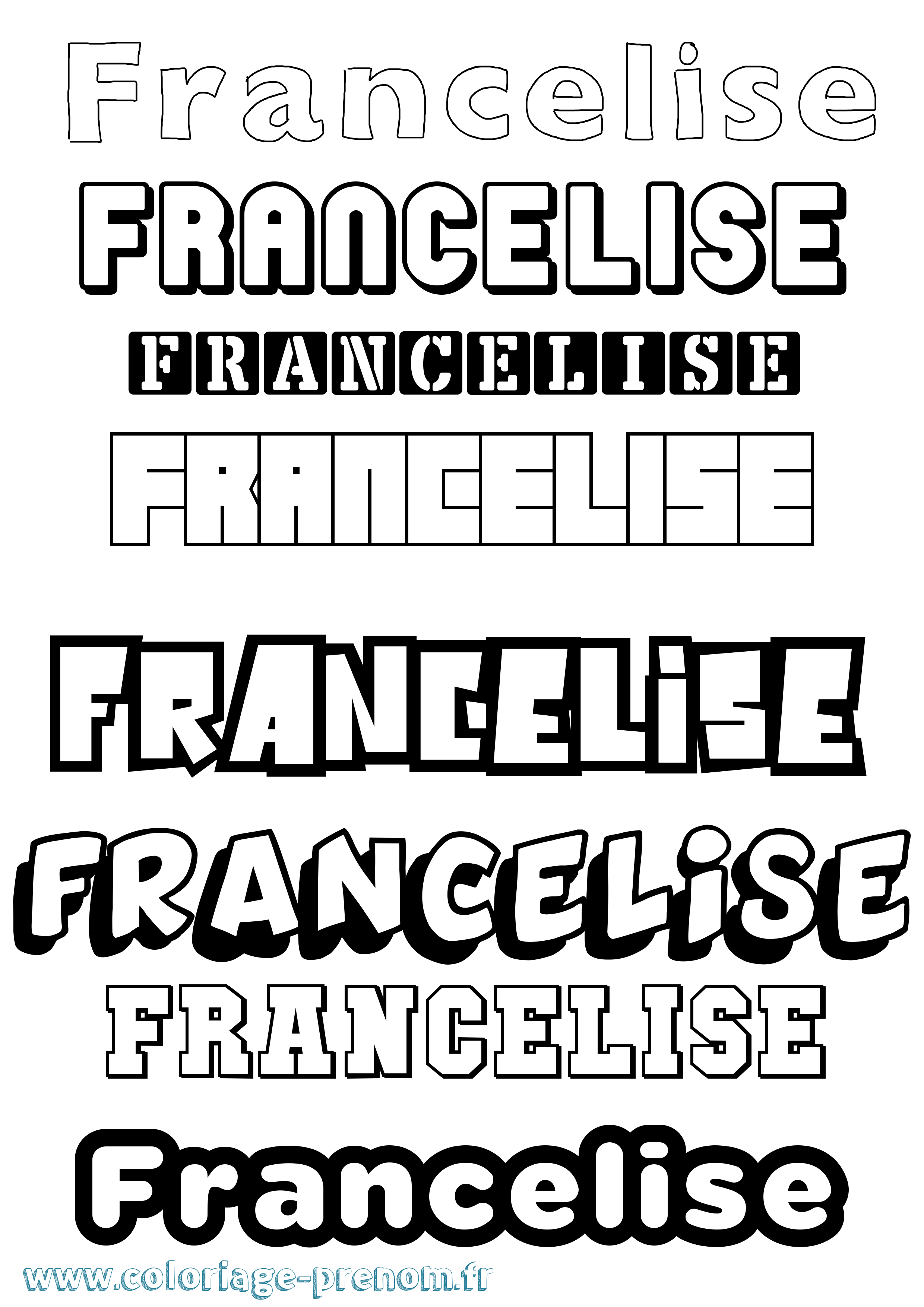 Coloriage Francelise Simple Coloriage prénom Francelise Simple