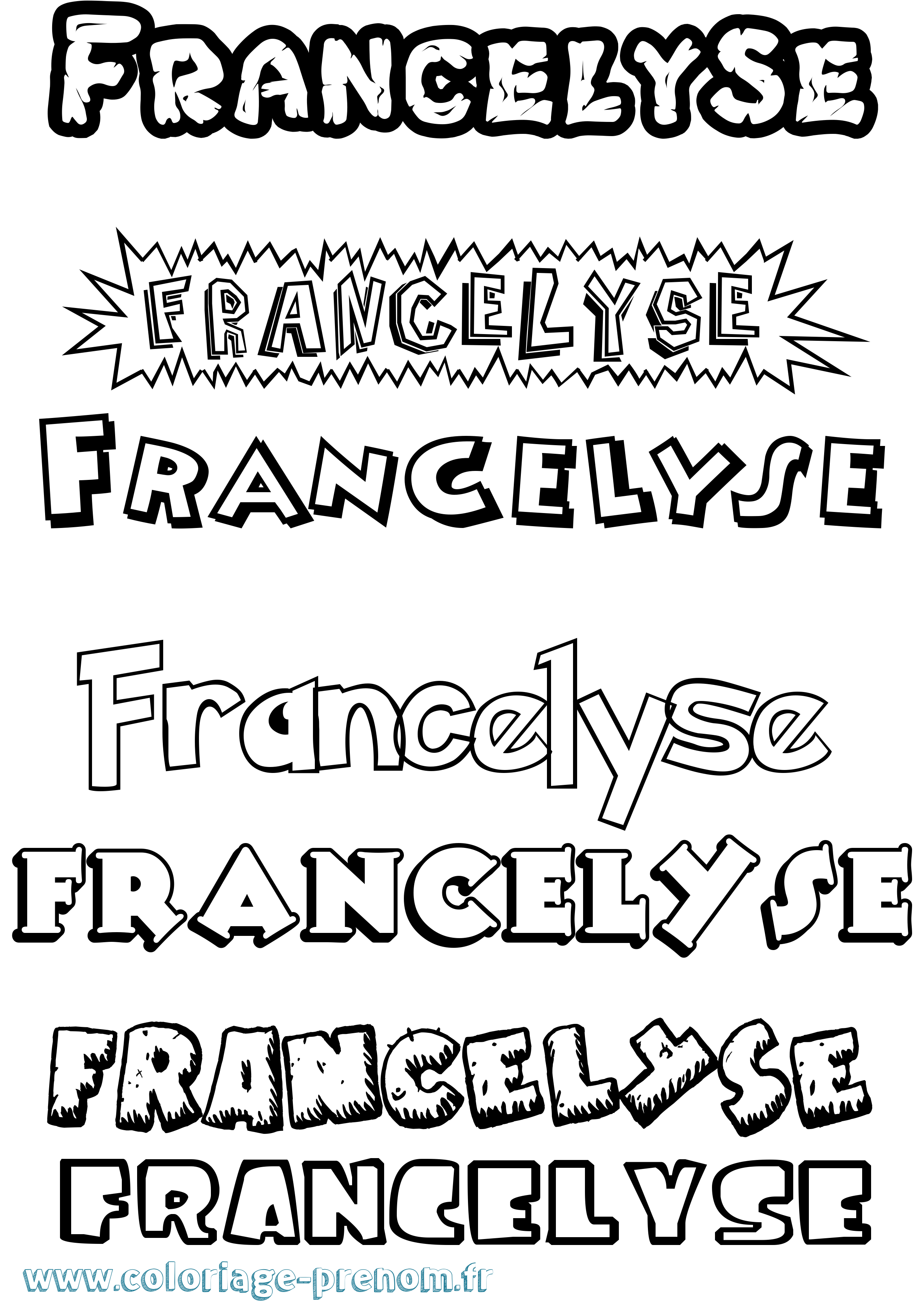 Coloriage Francelyse Dessin Animé Coloriage prénom Francelyse Dessin Animé