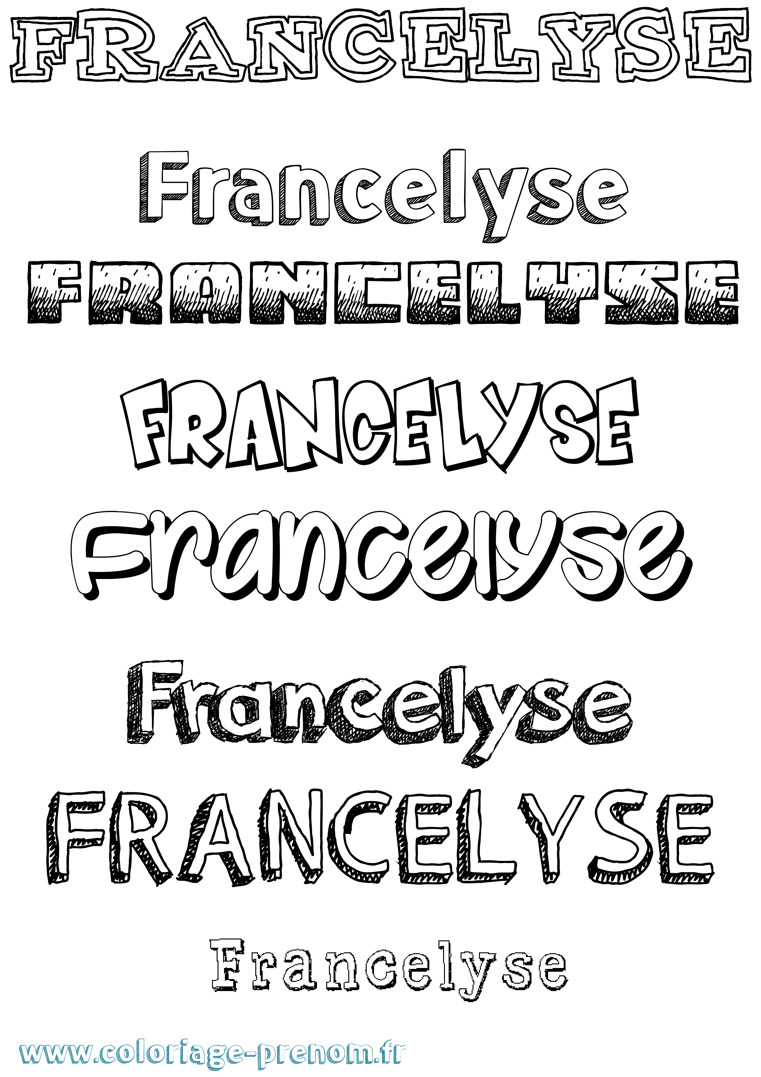 Coloriage Francelyse Dessiné Coloriage prénom Francelyse Dessiné