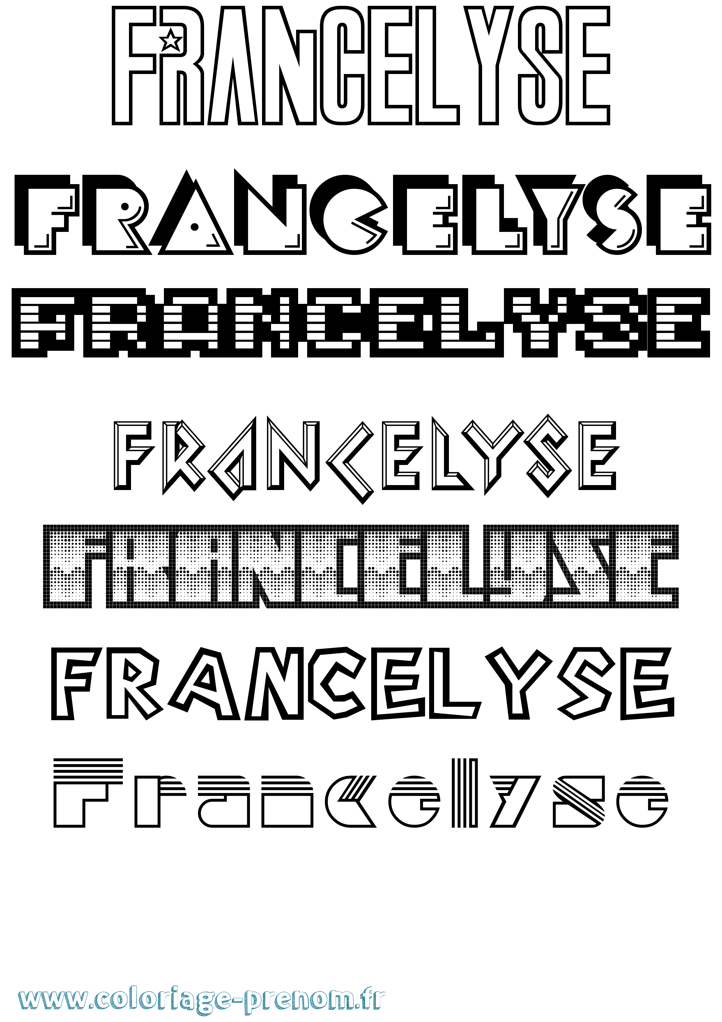 Coloriage Francelyse Jeux Vidéos Coloriage prénom Francelyse Jeux Vidéos