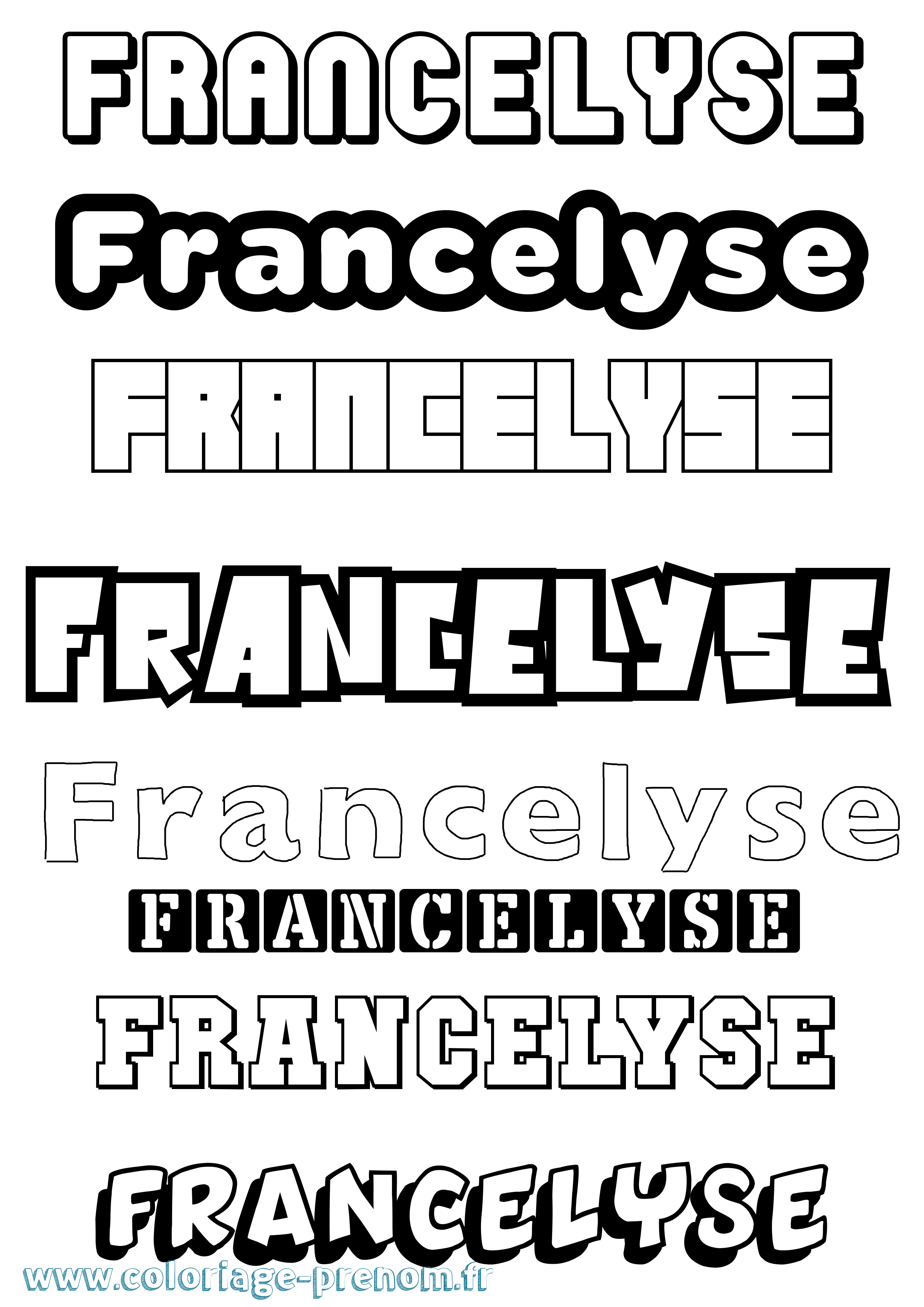 Coloriage Francelyse Simple Coloriage prénom Francelyse Simple