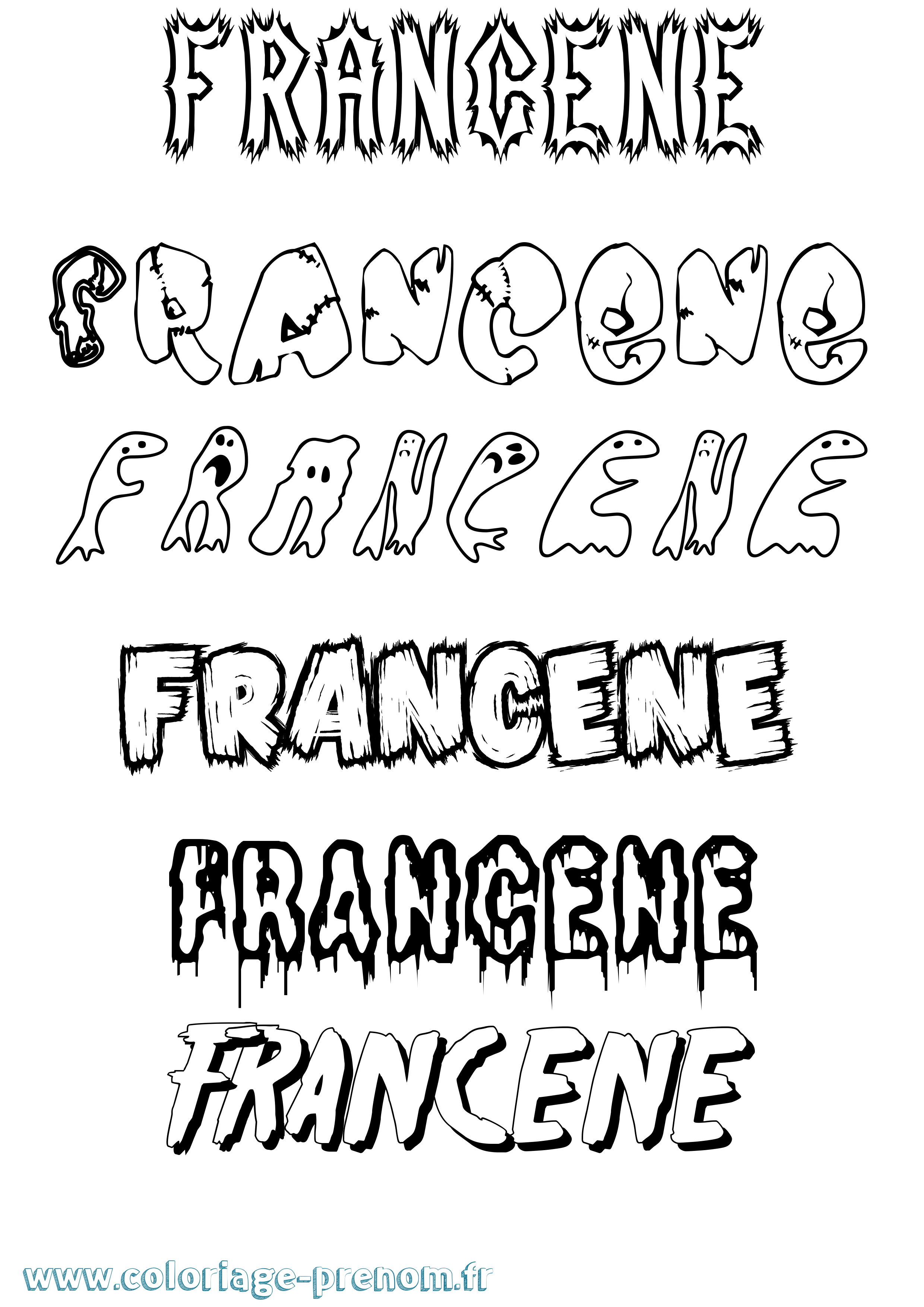 Coloriage Francene Frisson Coloriage prénom Francene Frisson