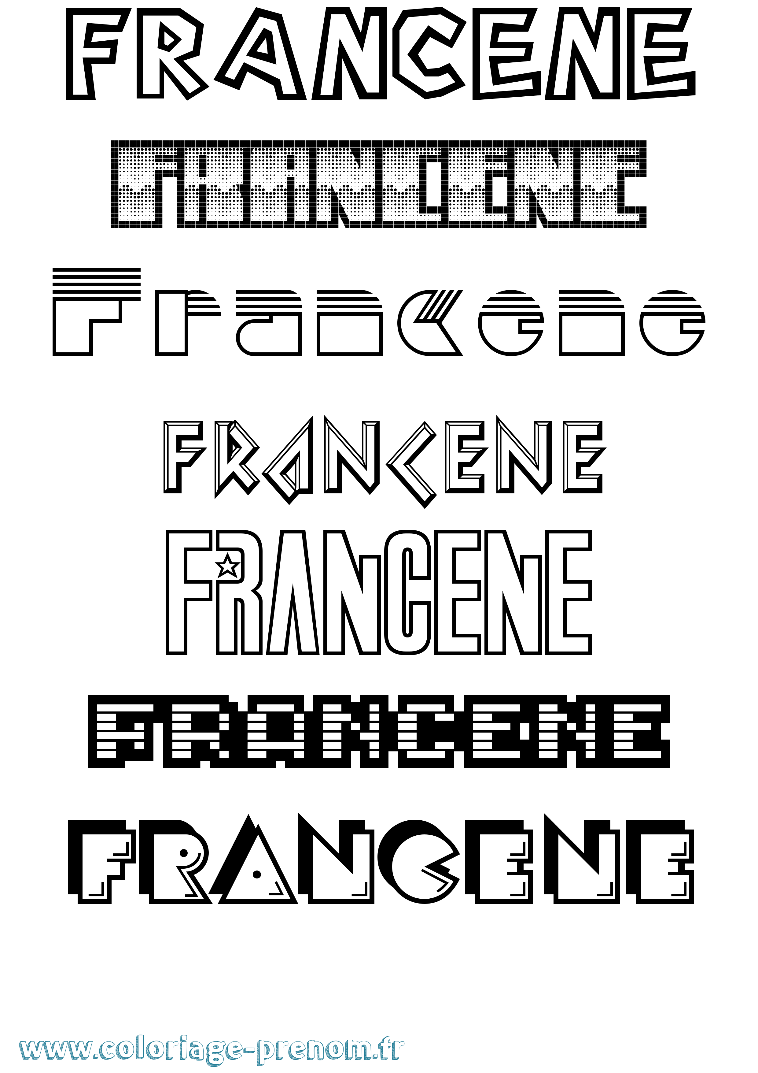 Coloriage Francene Jeux Vidéos Coloriage prénom Francene Jeux Vidéos