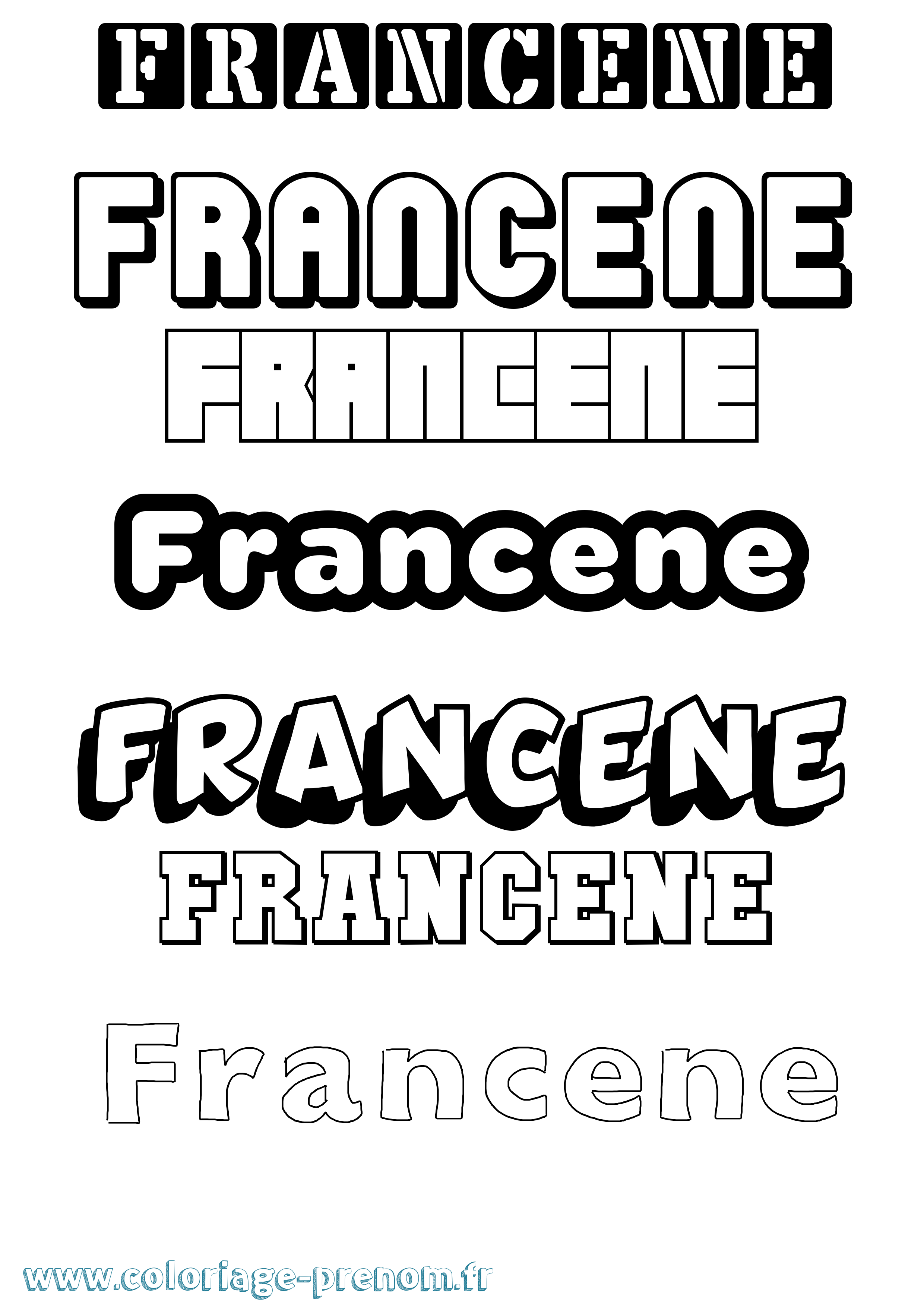 Coloriage Francene Simple Coloriage prénom Francene Simple