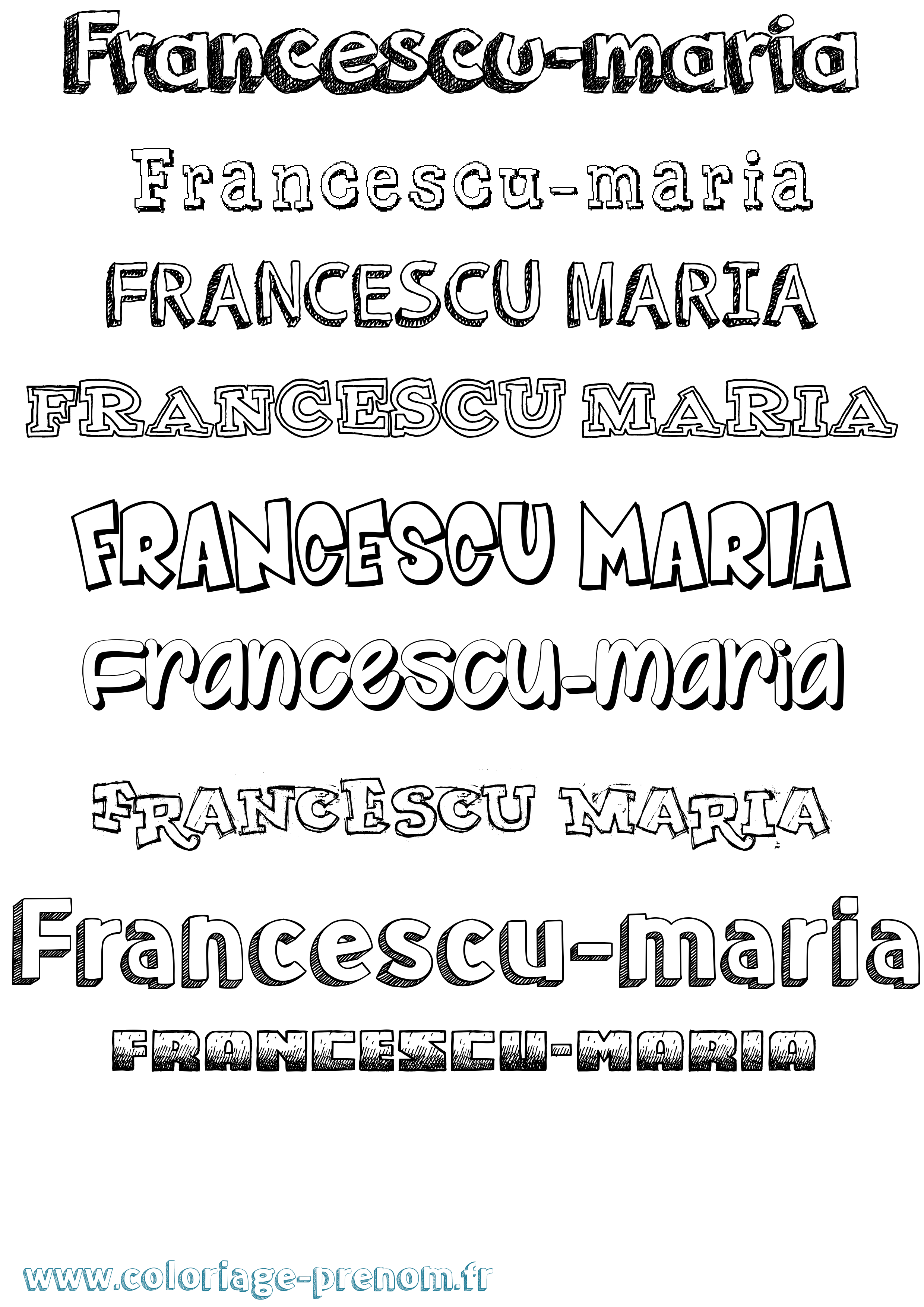 Coloriage Francescu-Maria Dessiné Coloriage prénom Francescu-Maria Dessiné