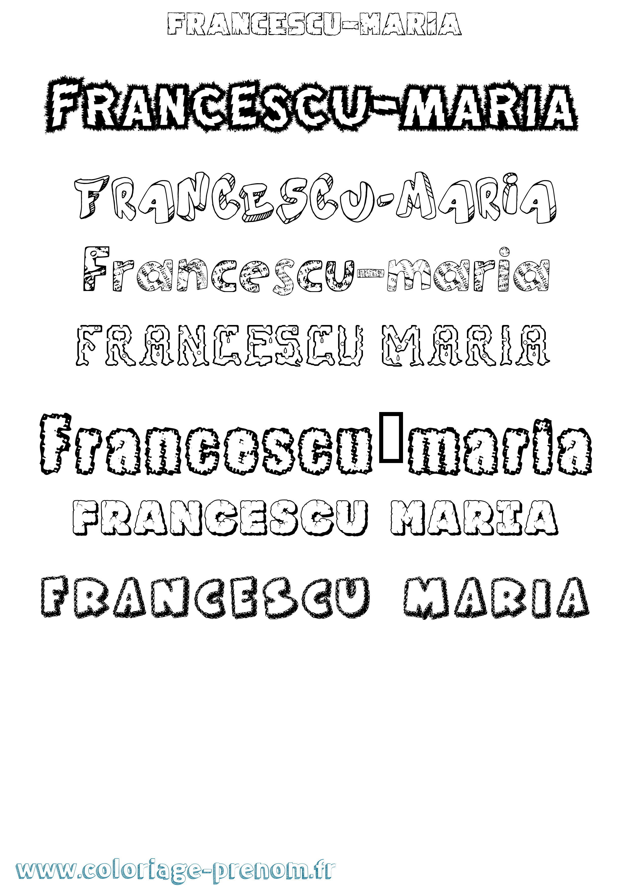 Coloriage Francescu-Maria Destructuré Coloriage prénom Francescu-Maria Destructuré