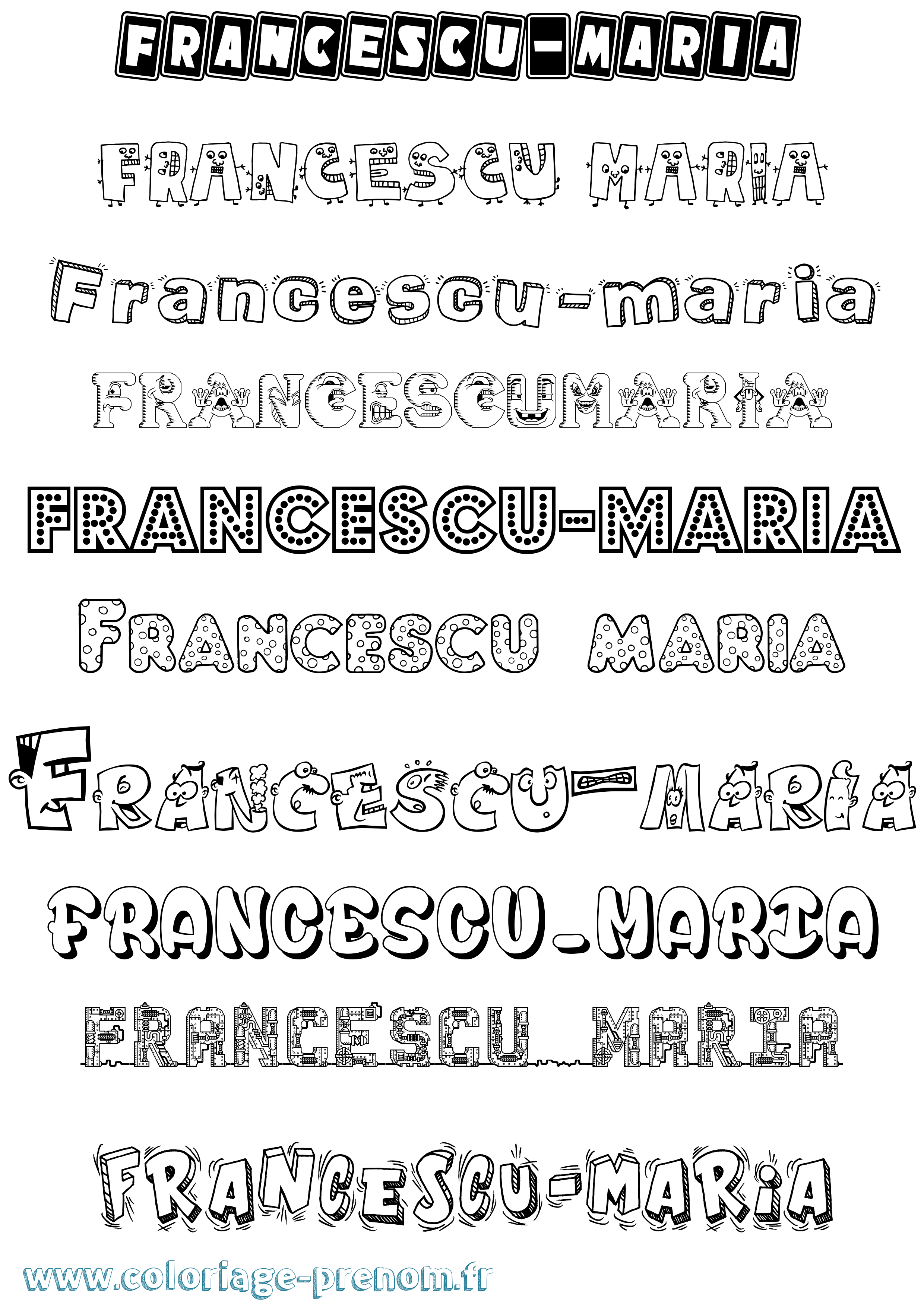 Coloriage Francescu-Maria Fun Coloriage prénom Francescu-Maria Fun