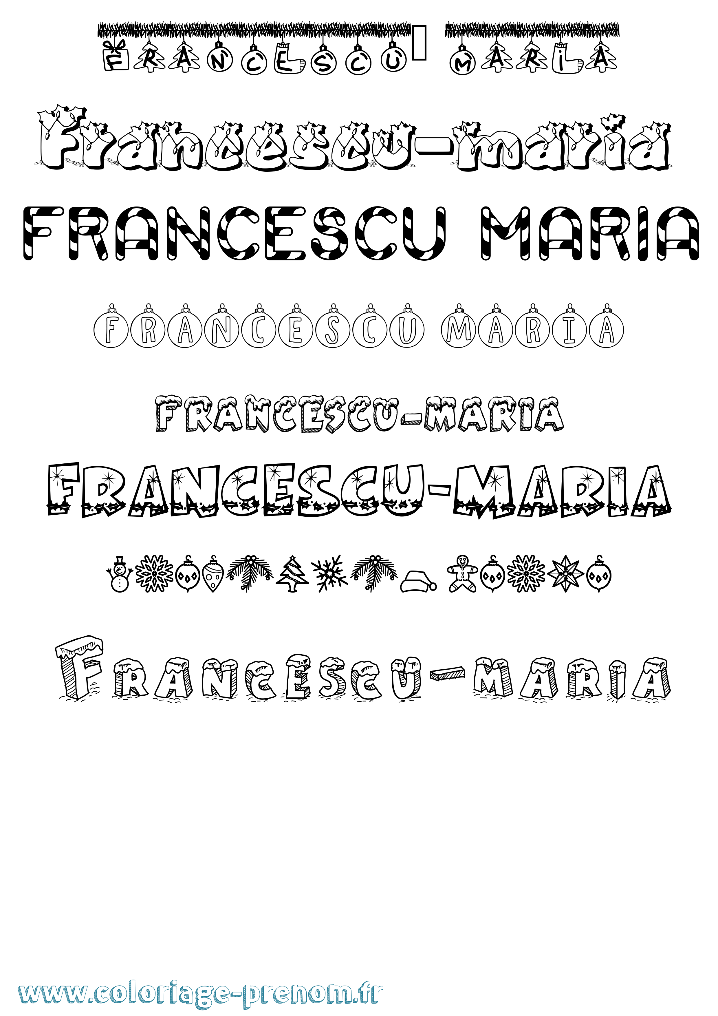 Coloriage Francescu-Maria Noël Coloriage prénom Francescu-Maria Noël
