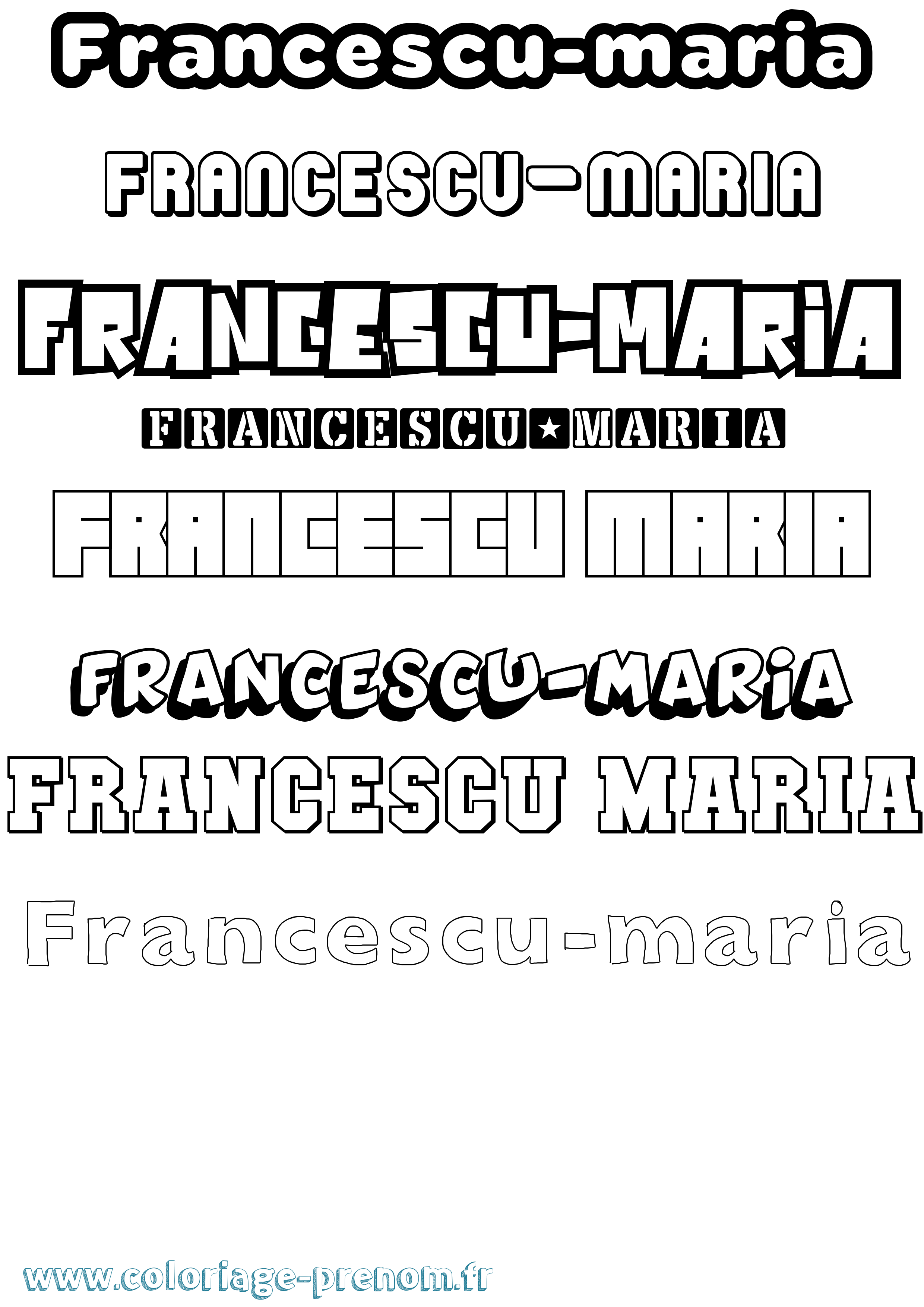 Coloriage Francescu-Maria Simple Coloriage prénom Francescu-Maria Simple