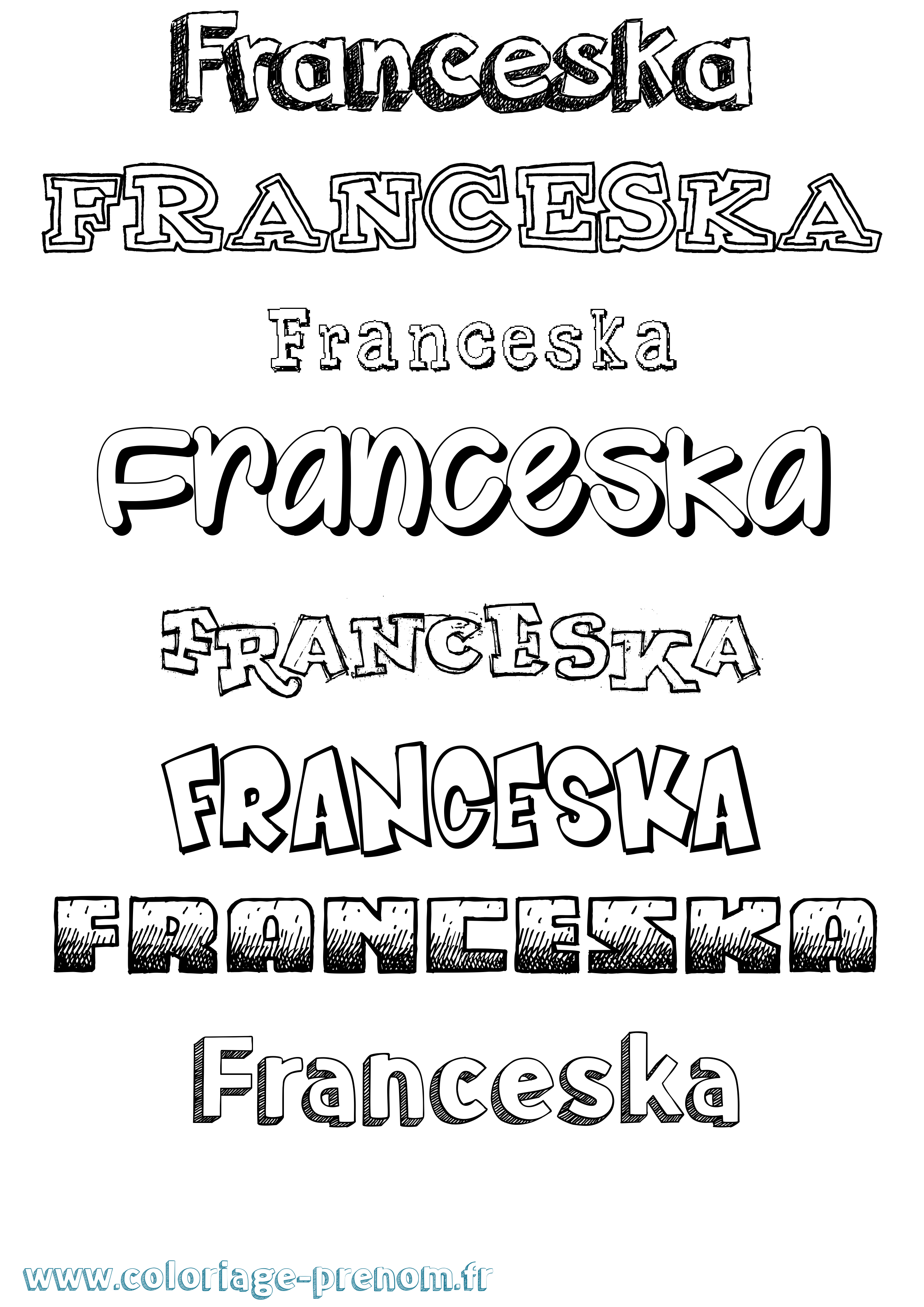 Coloriage Franceska Dessiné Coloriage prénom Franceska Dessiné