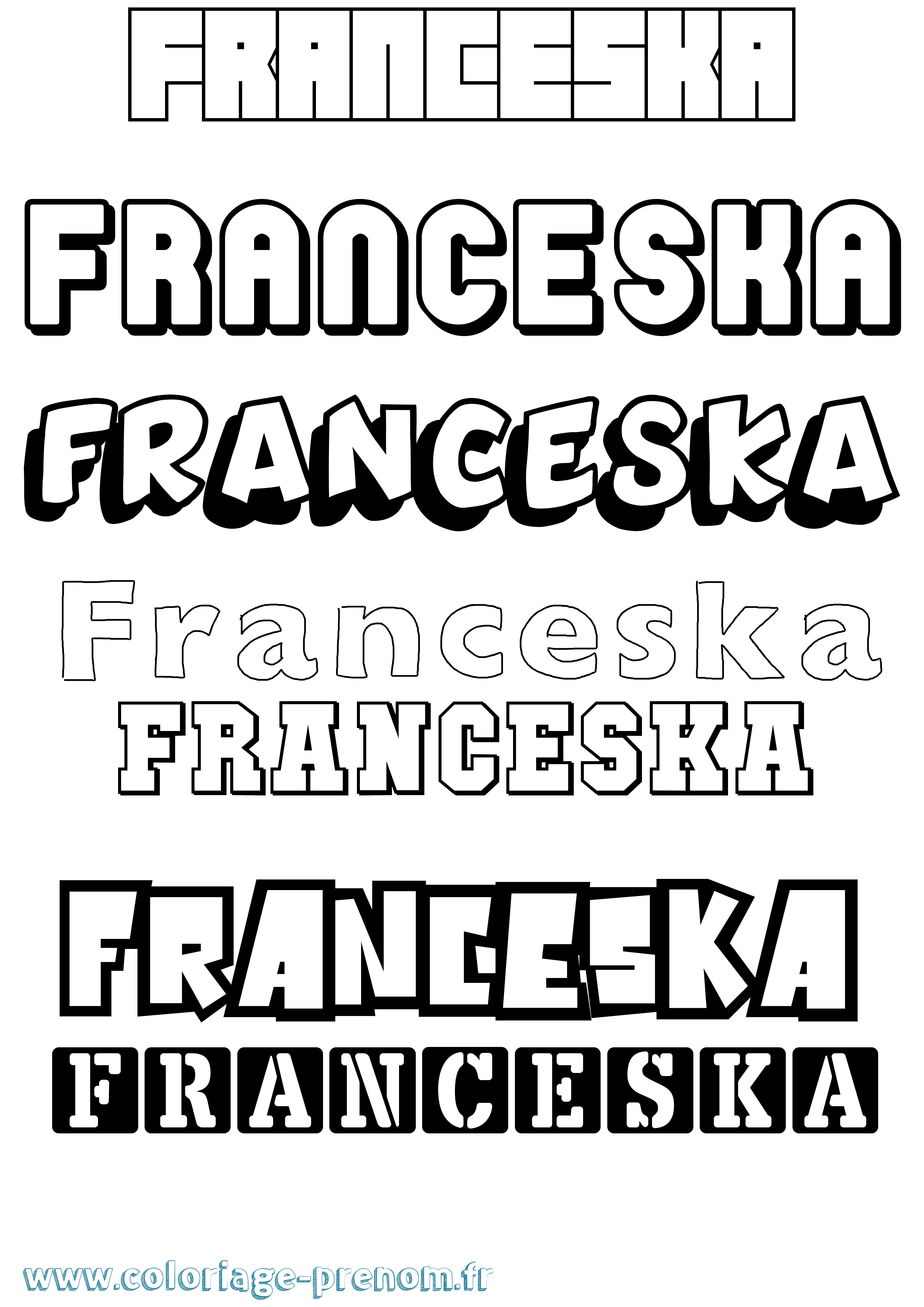 Coloriage Franceska Simple Coloriage prénom Franceska Simple