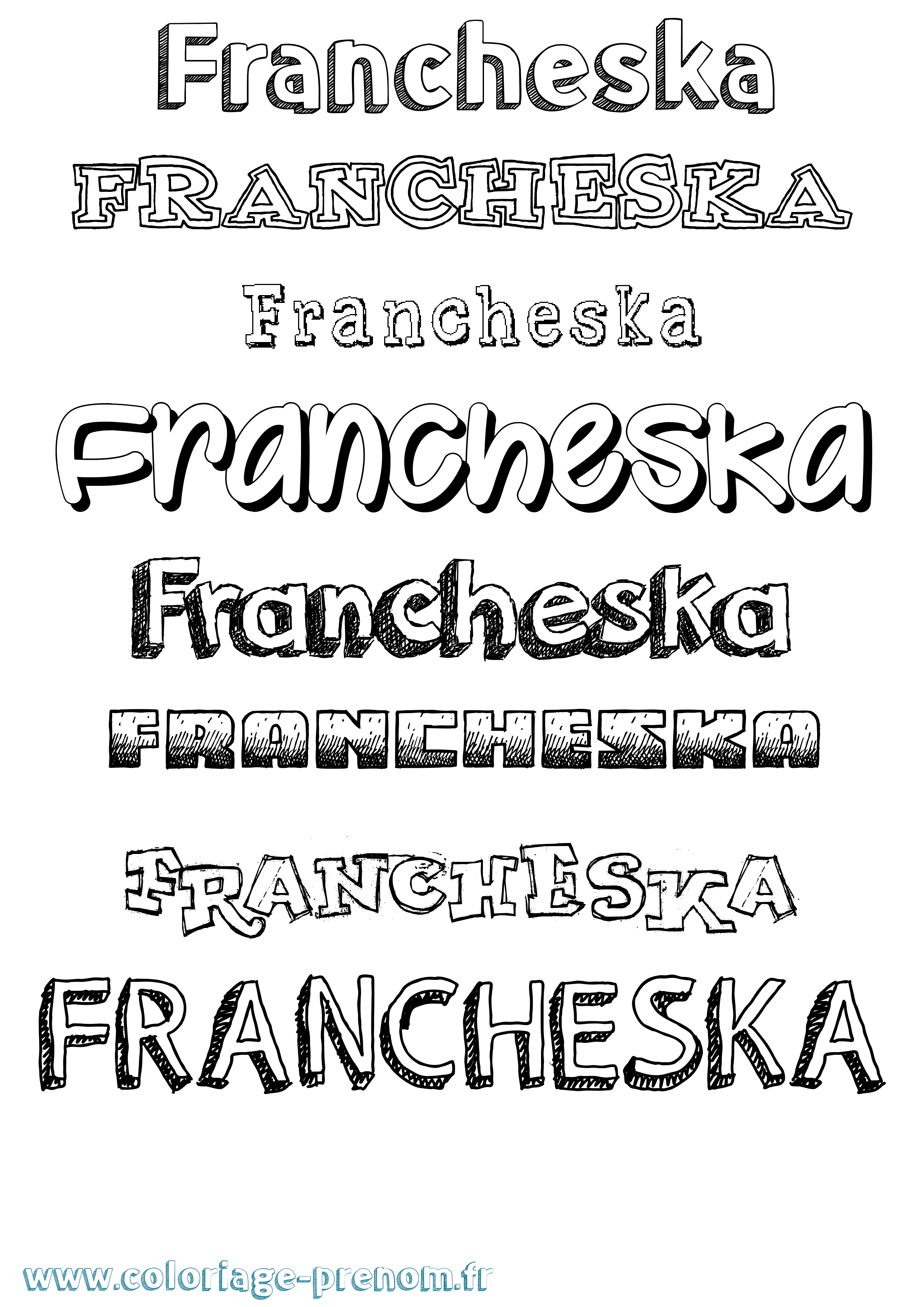 Coloriage Francheska Dessiné Coloriage prénom Francheska Dessiné