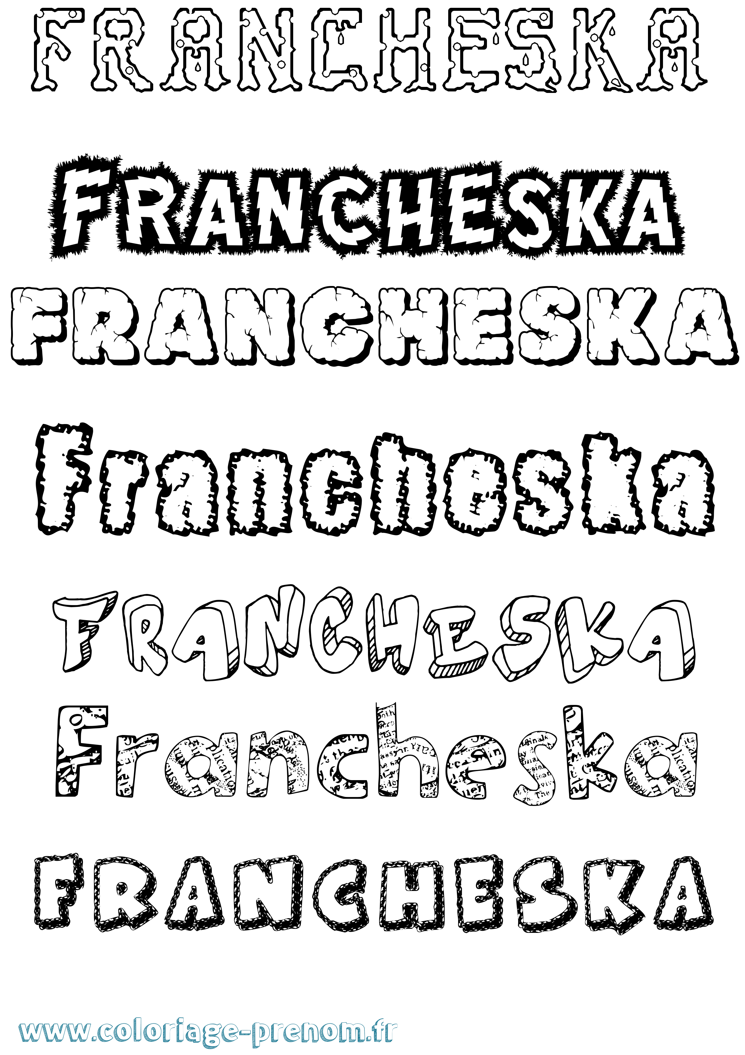 Coloriage Francheska Destructuré Coloriage prénom Francheska Destructuré