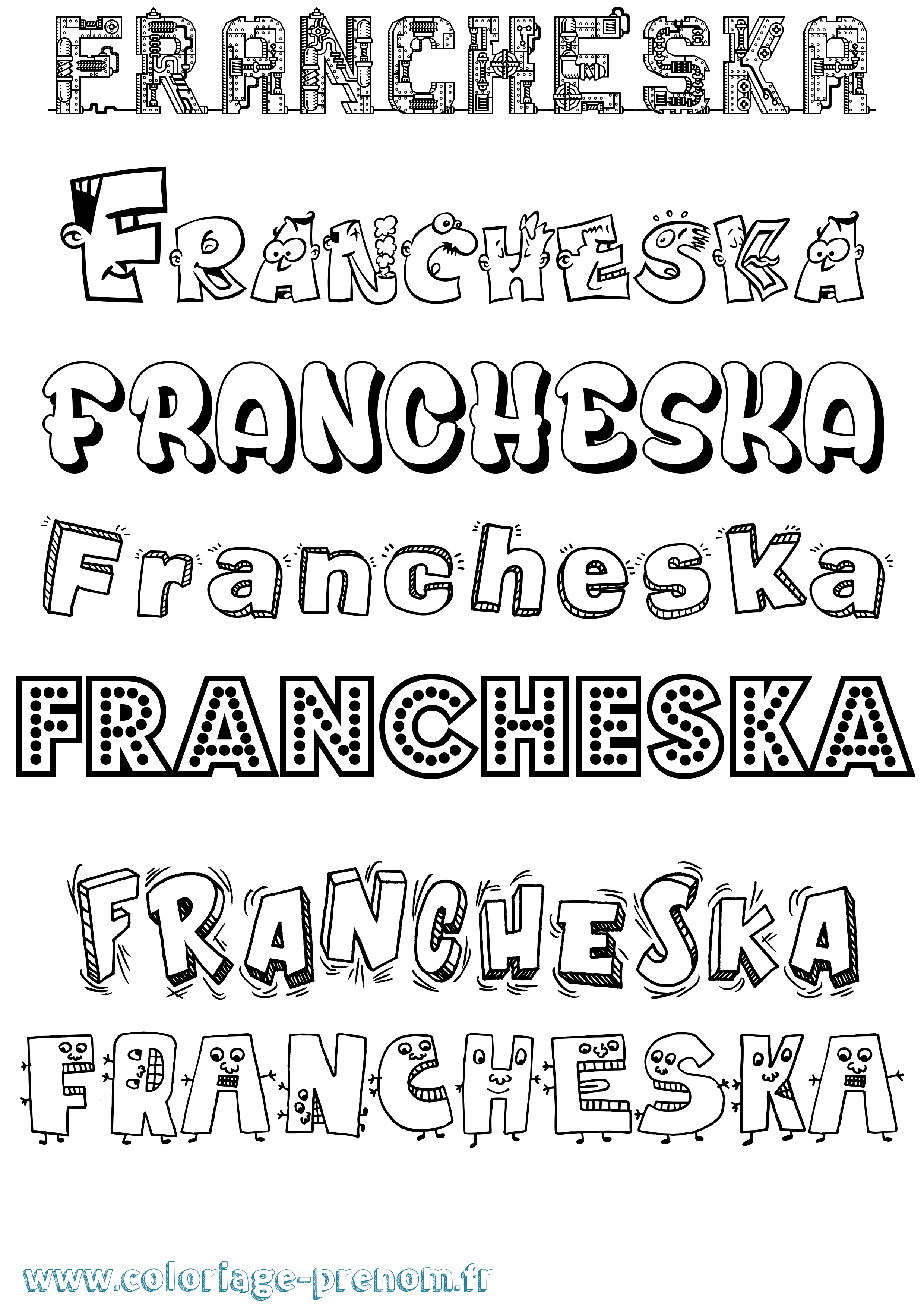 Coloriage Francheska Fun Coloriage prénom Francheska Fun