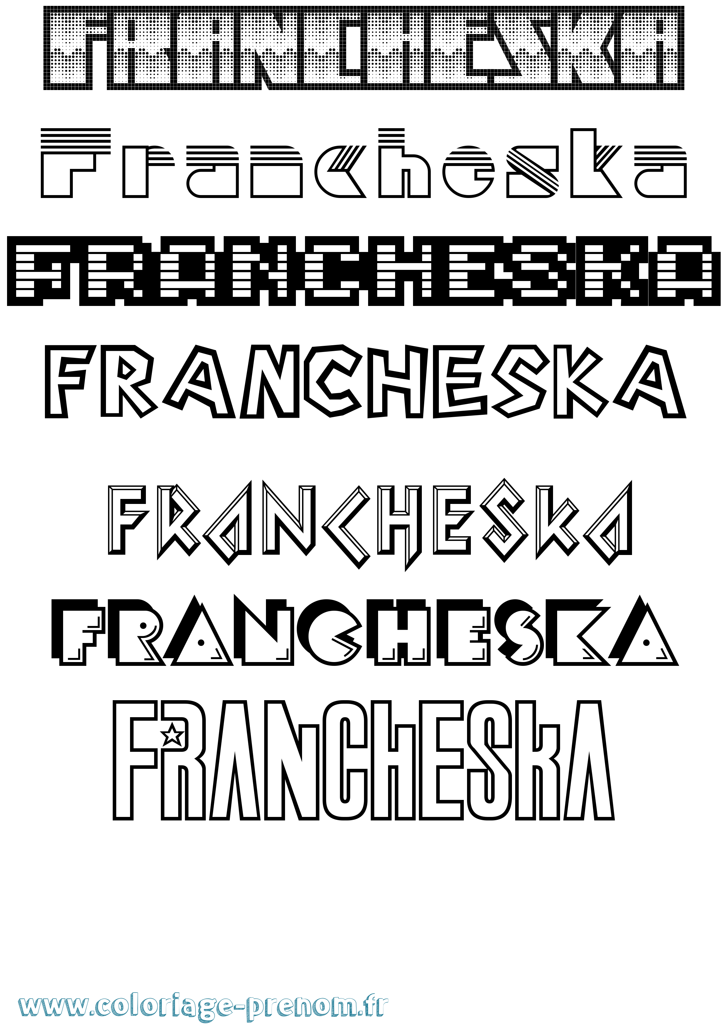 Coloriage Francheska Jeux Vidéos Coloriage prénom Francheska Jeux Vidéos