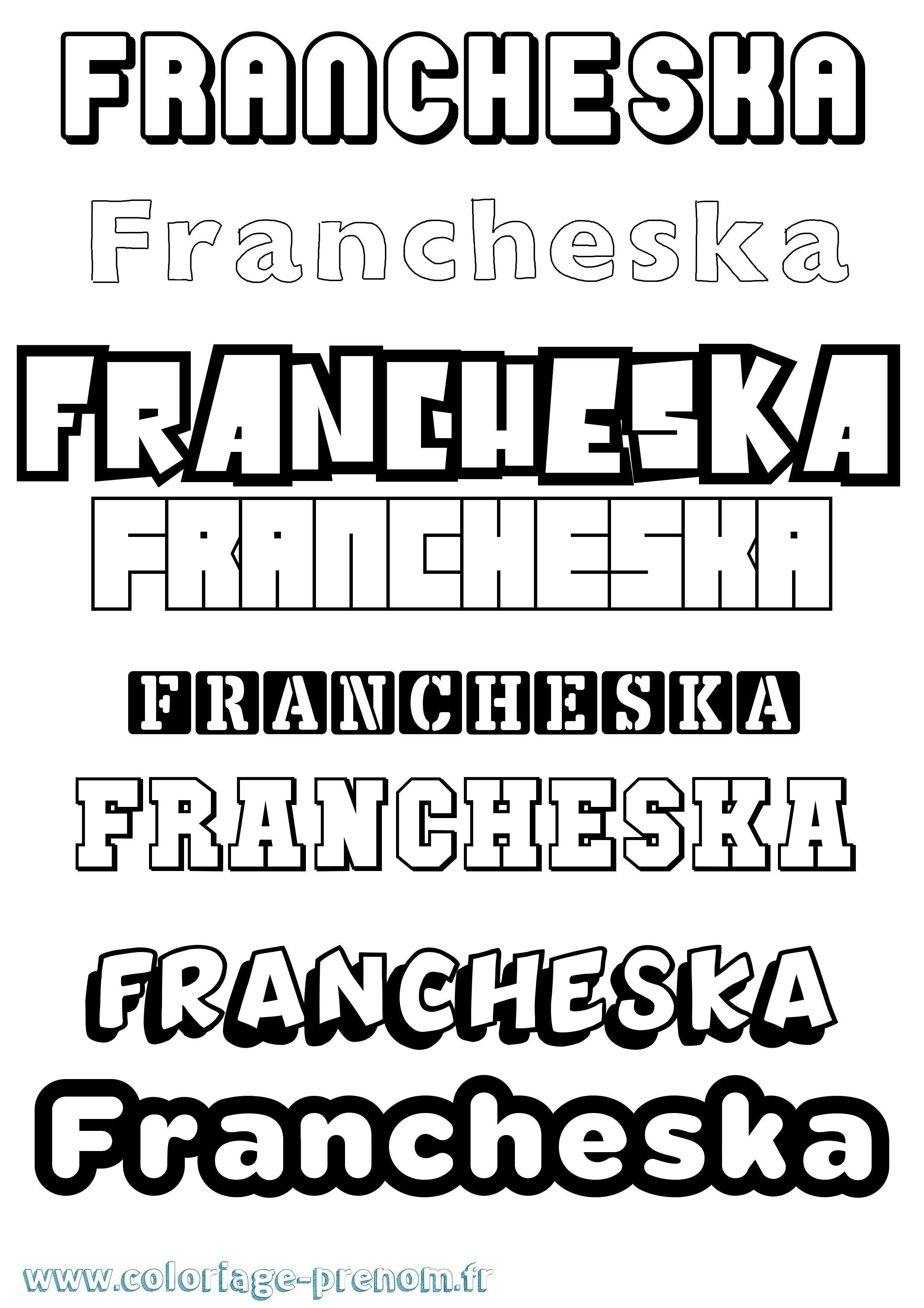 Coloriage Francheska Simple Coloriage prénom Francheska Simple