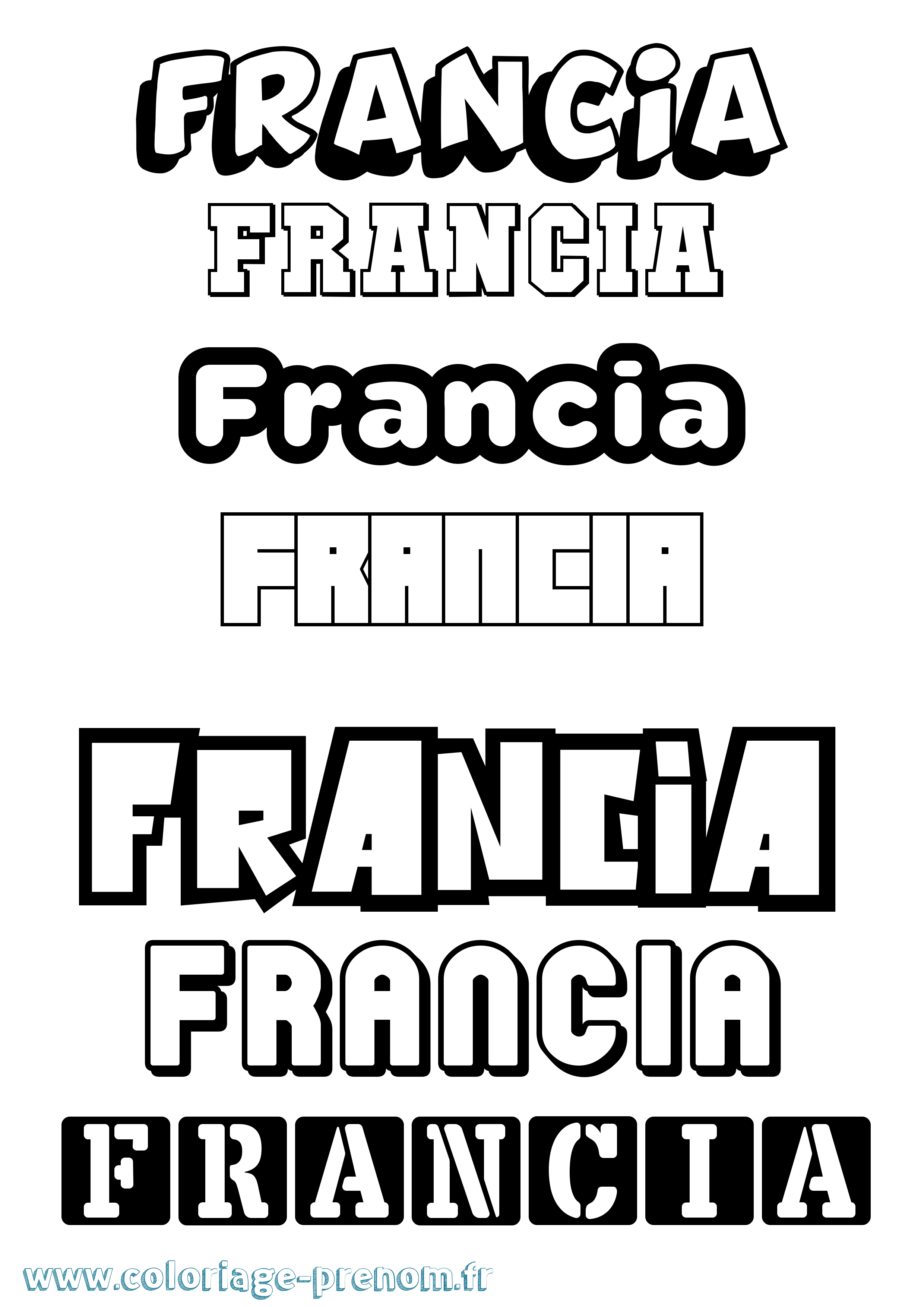 Coloriage Francia Simple Coloriage prénom Francia Simple