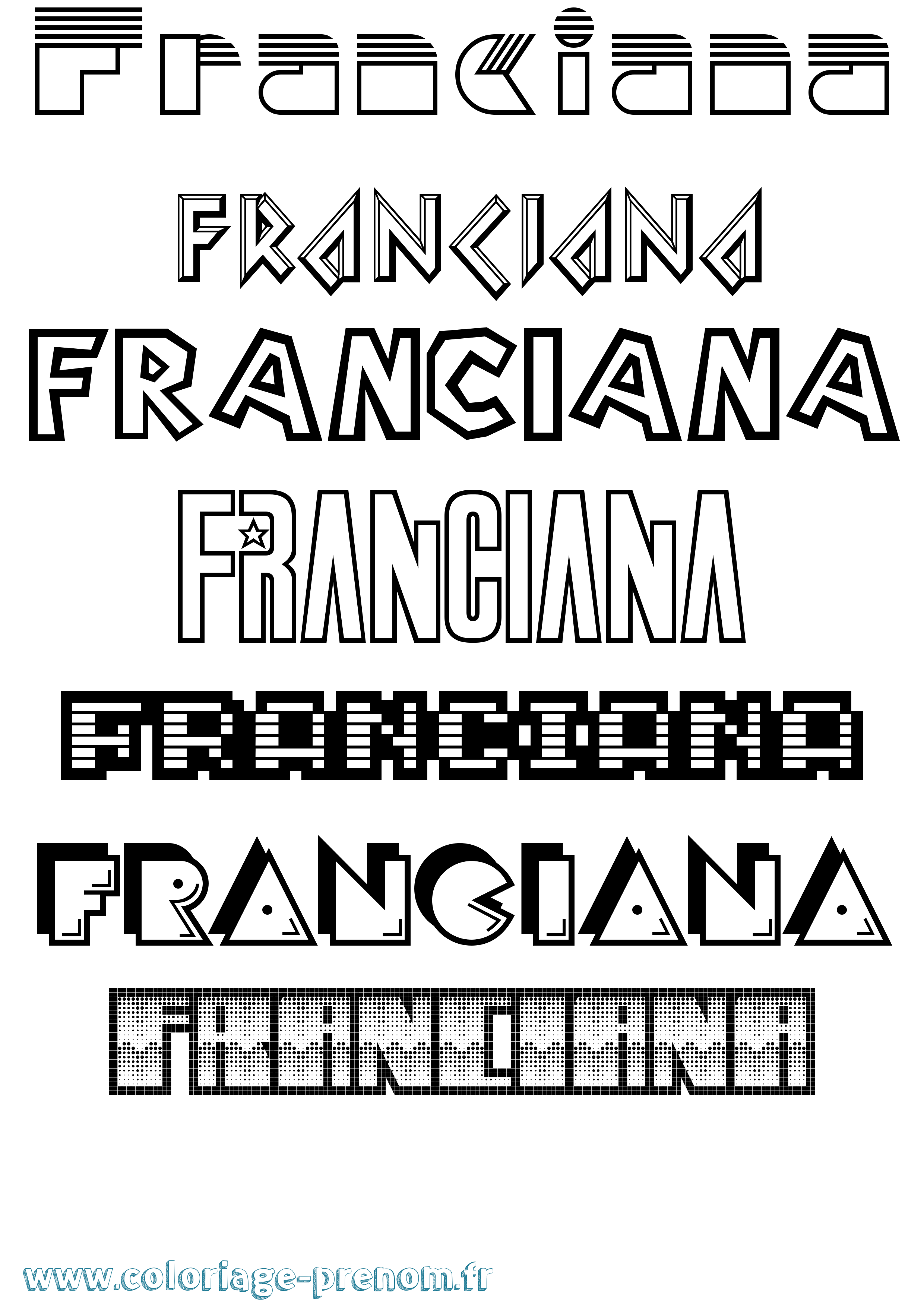 Coloriage Franciana Jeux Vidéos Coloriage prénom Franciana Jeux Vidéos