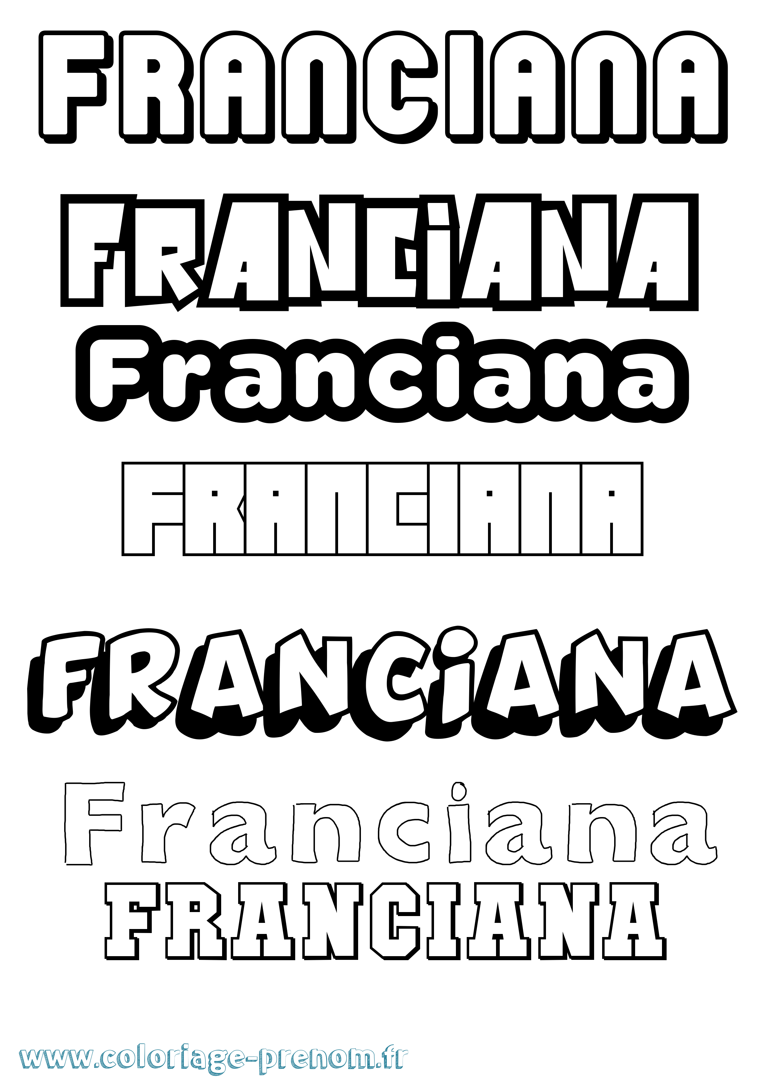 Coloriage Franciana Simple Coloriage prénom Franciana Simple
