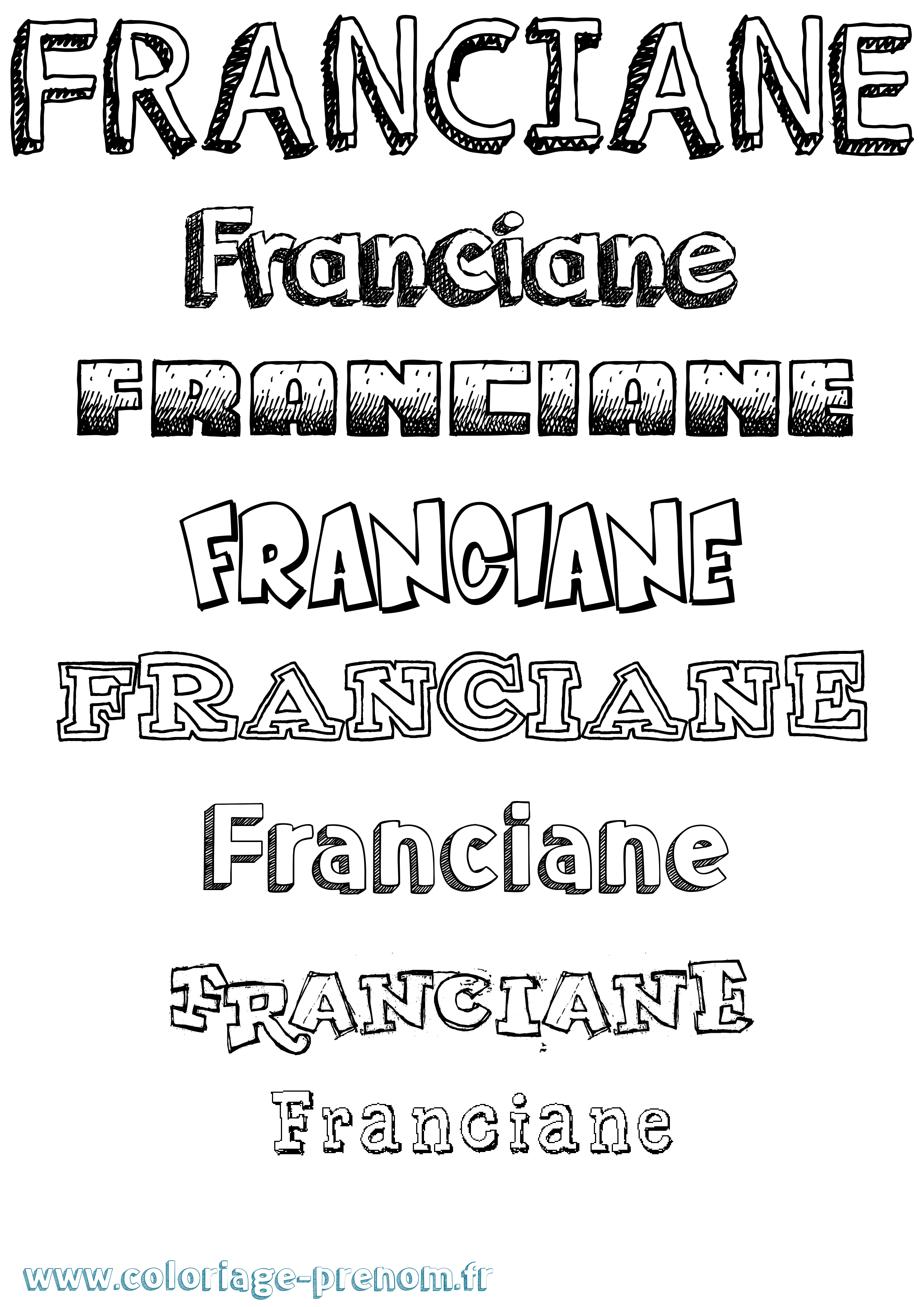 Coloriage Franciane Dessiné Coloriage prénom Franciane Dessiné