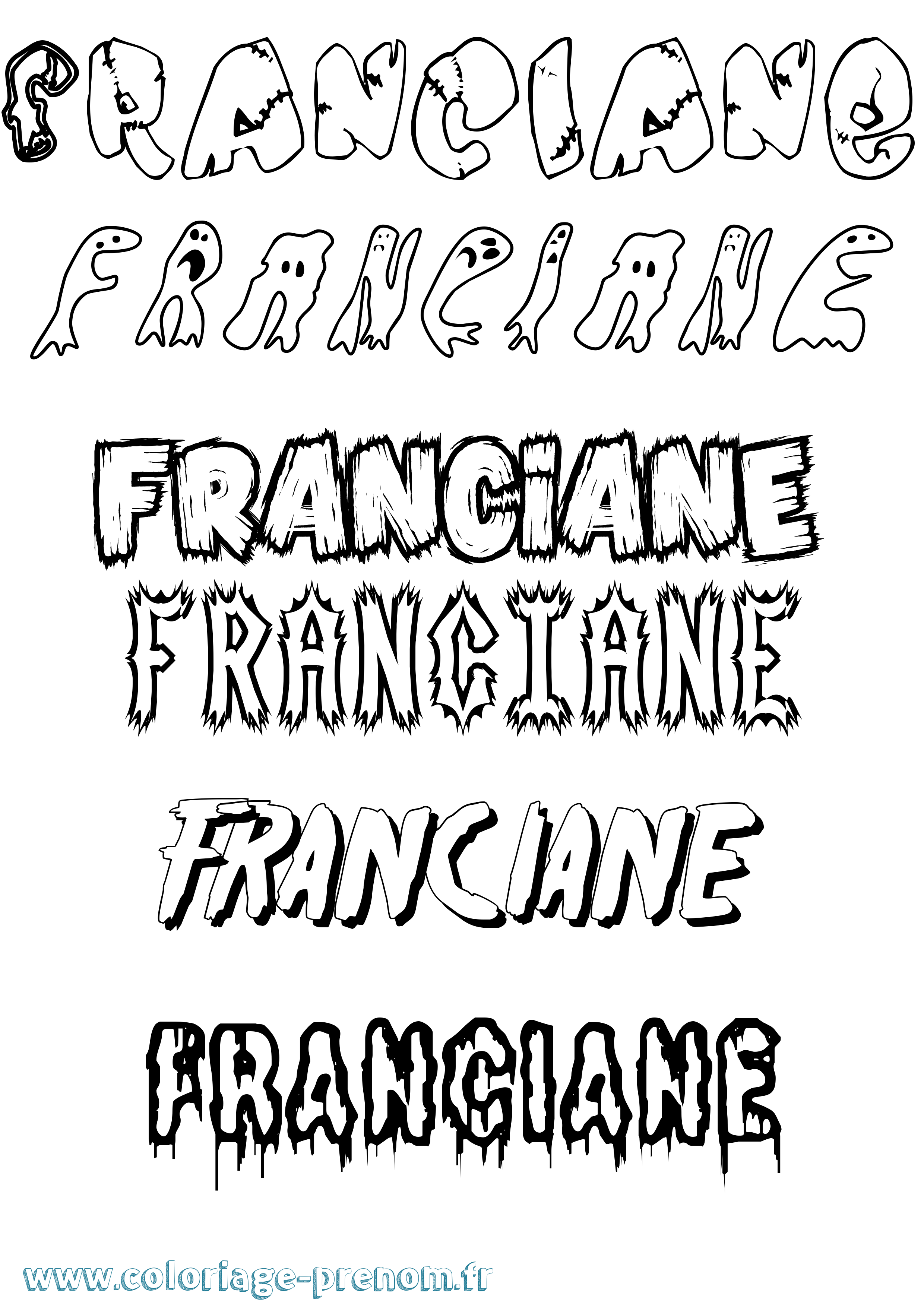 Coloriage Franciane Frisson Coloriage prénom Franciane Frisson