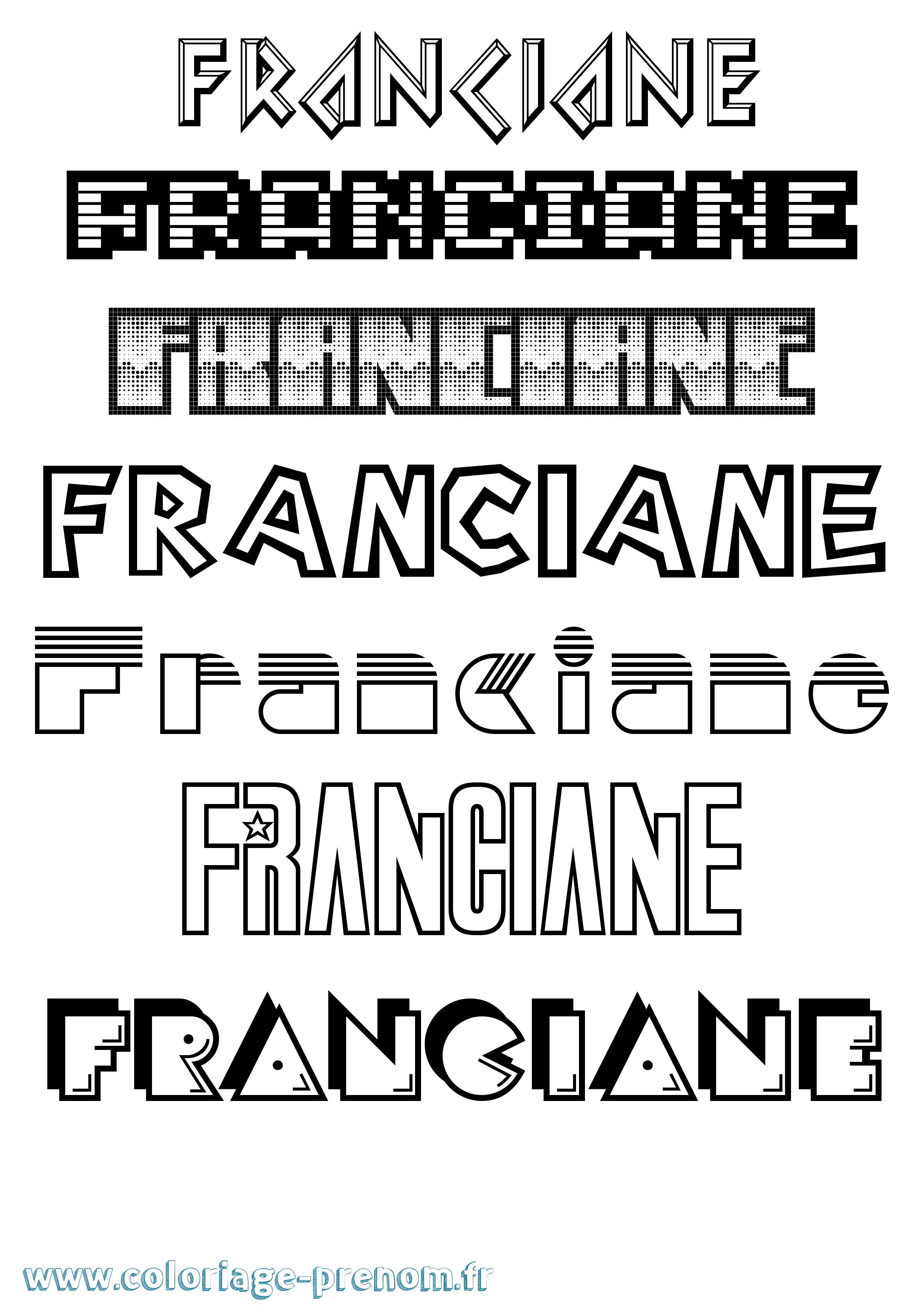 Coloriage Franciane Jeux Vidéos Coloriage prénom Franciane Jeux Vidéos
