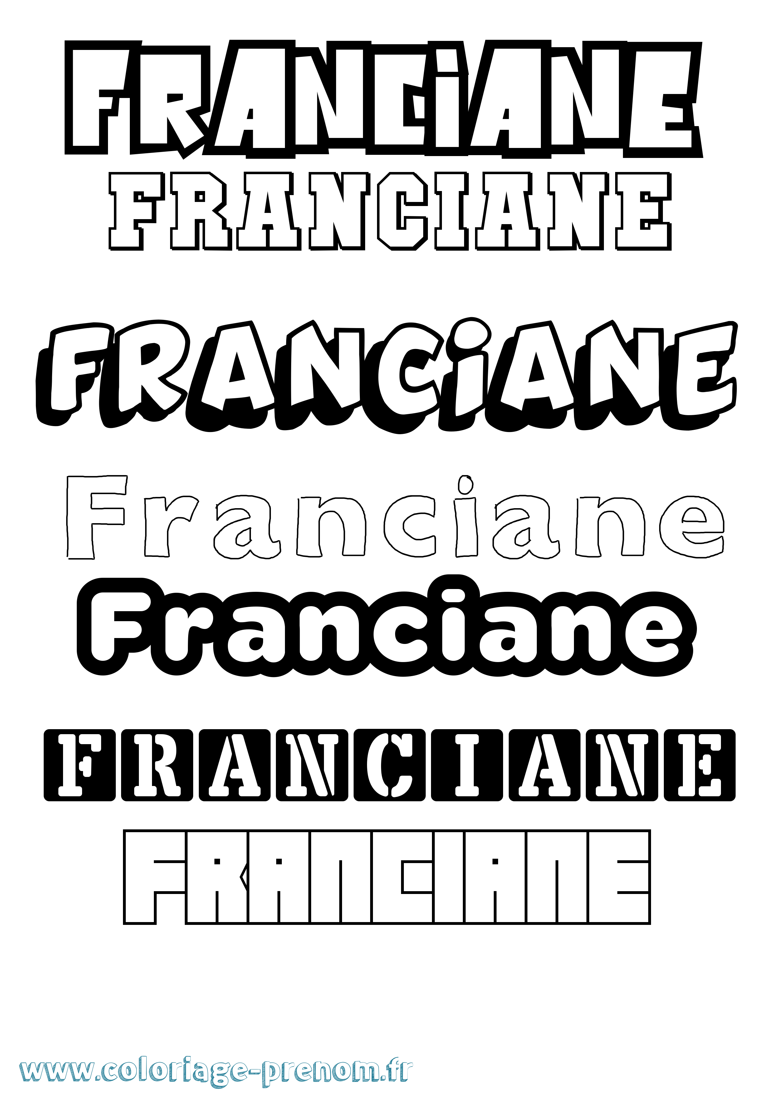 Coloriage Franciane Simple Coloriage prénom Franciane Simple