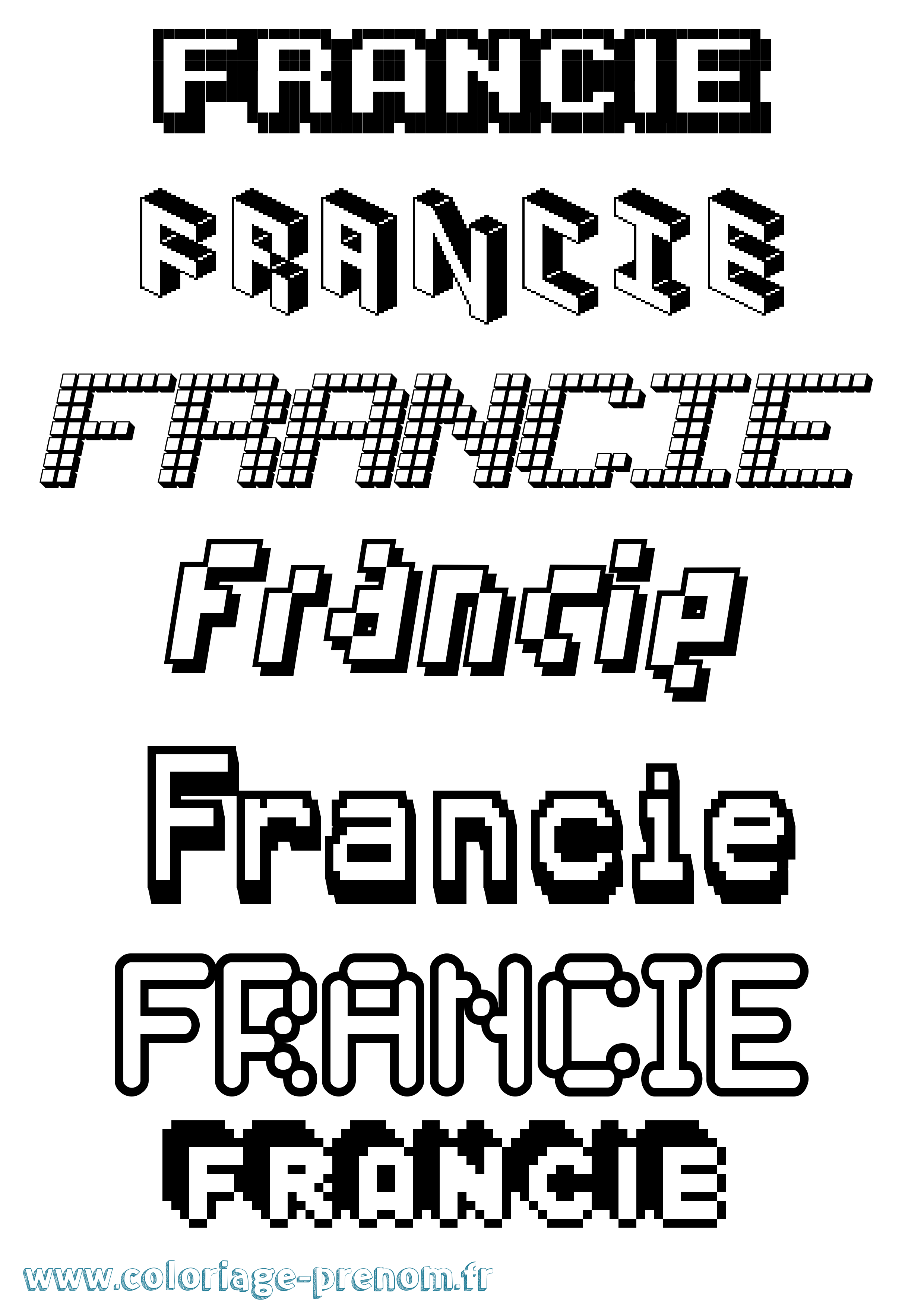 Coloriage Francie Pixel Coloriage prénom Francie Pixel