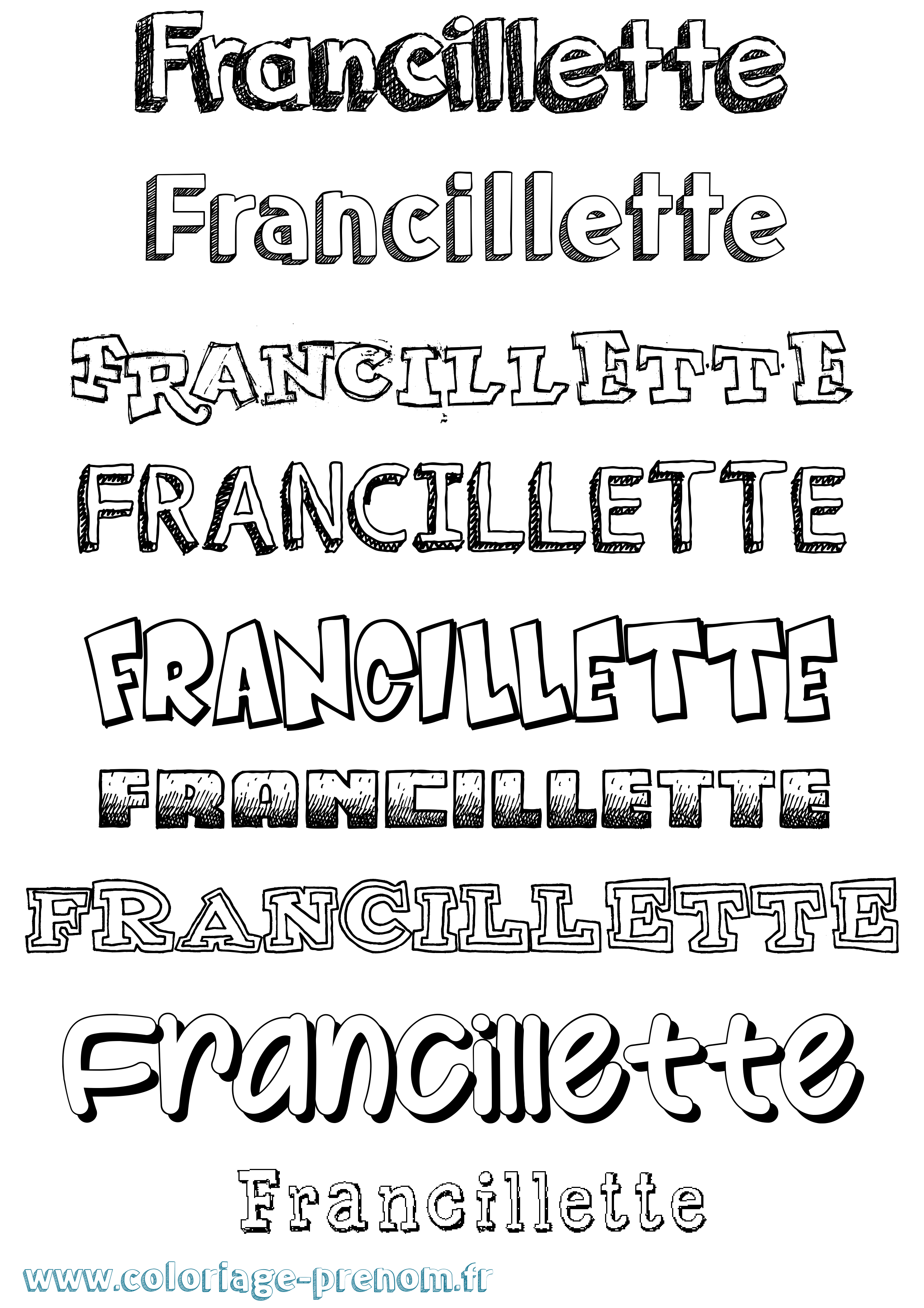 Coloriage Francillette Dessiné Coloriage prénom Francillette Dessiné