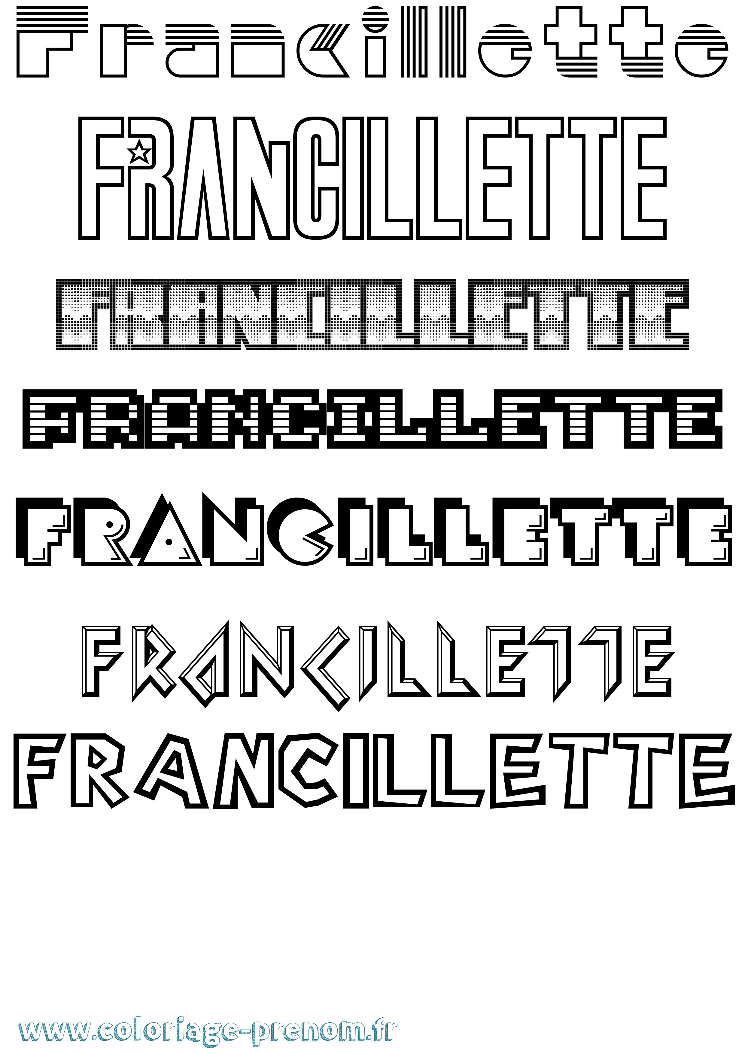 Coloriage Francillette Jeux Vidéos Coloriage prénom Francillette Jeux Vidéos