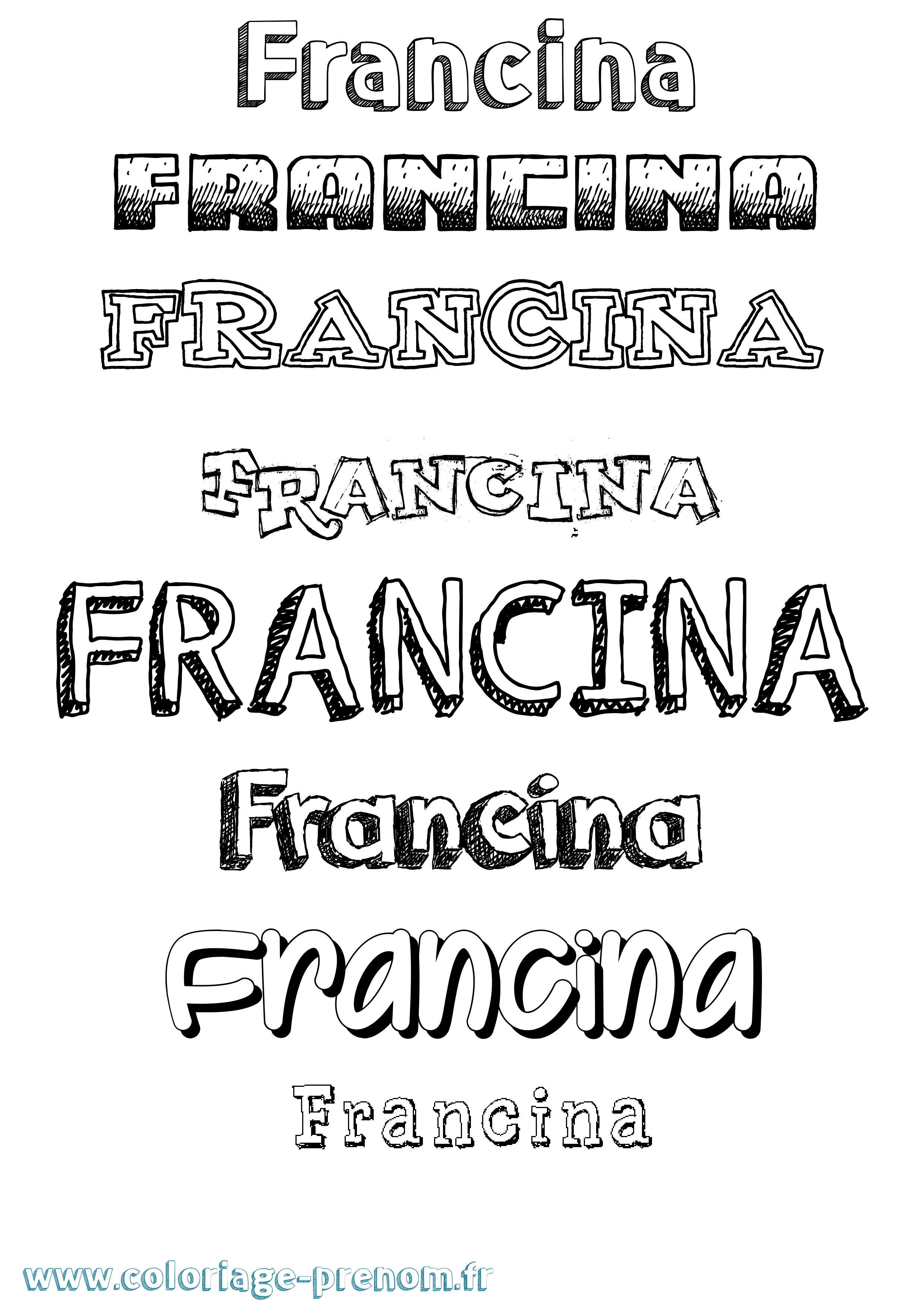Coloriage Francina Dessiné Coloriage prénom Francina Dessiné