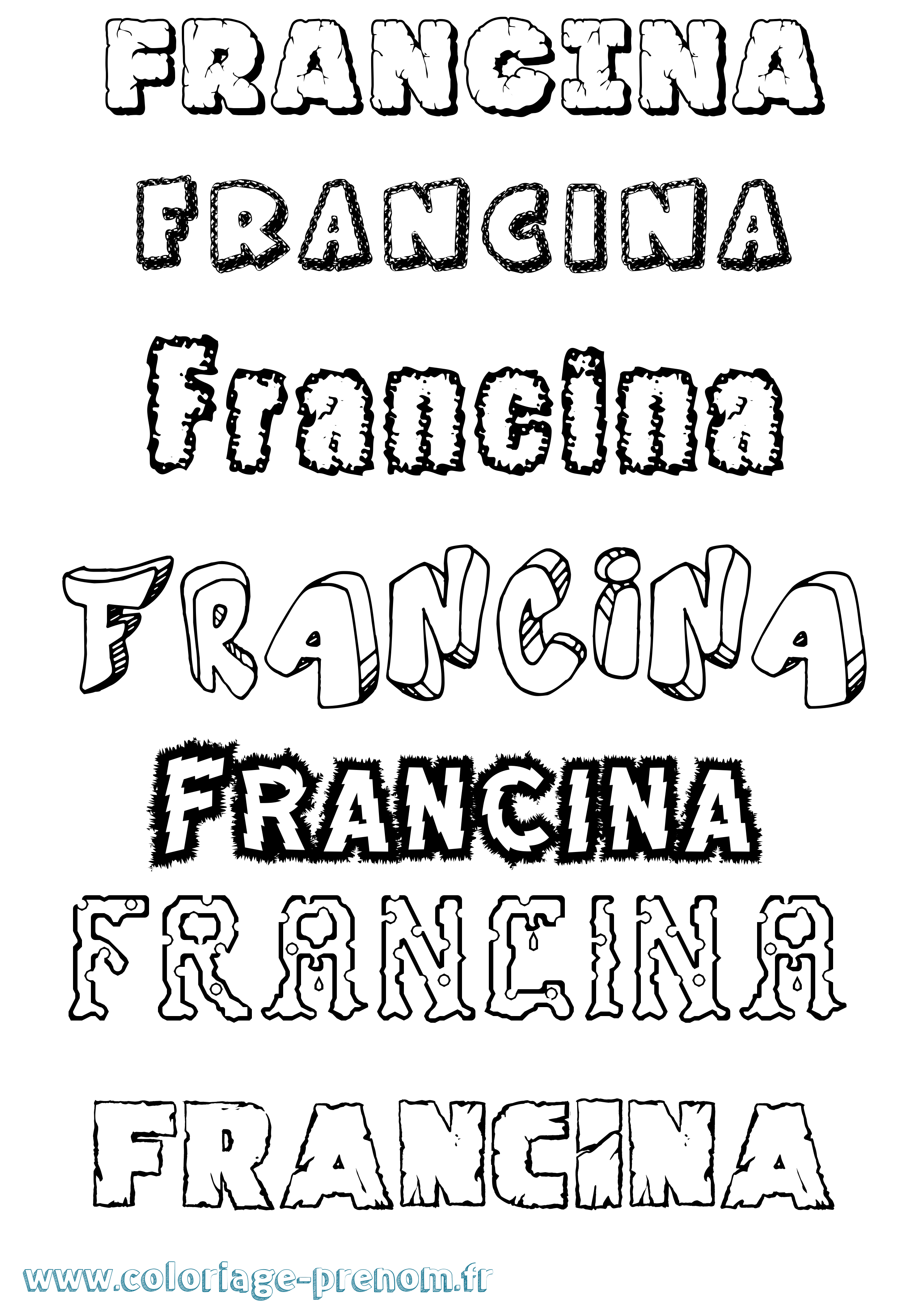 Coloriage Francina Destructuré Coloriage prénom Francina Destructuré