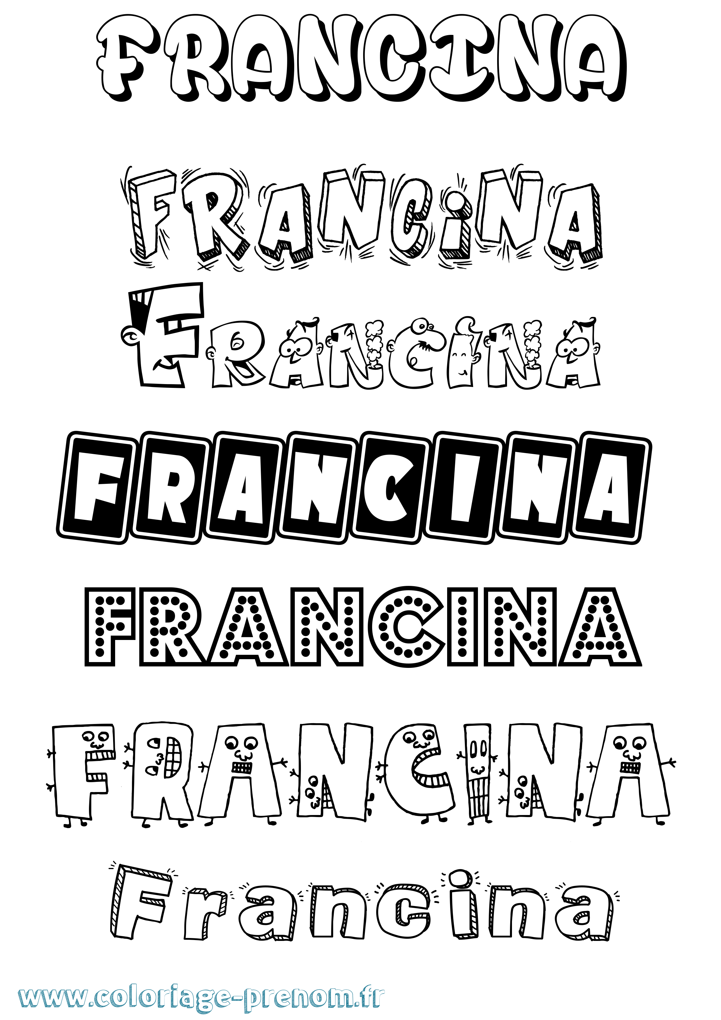 Coloriage Francina Fun Coloriage prénom Francina Fun