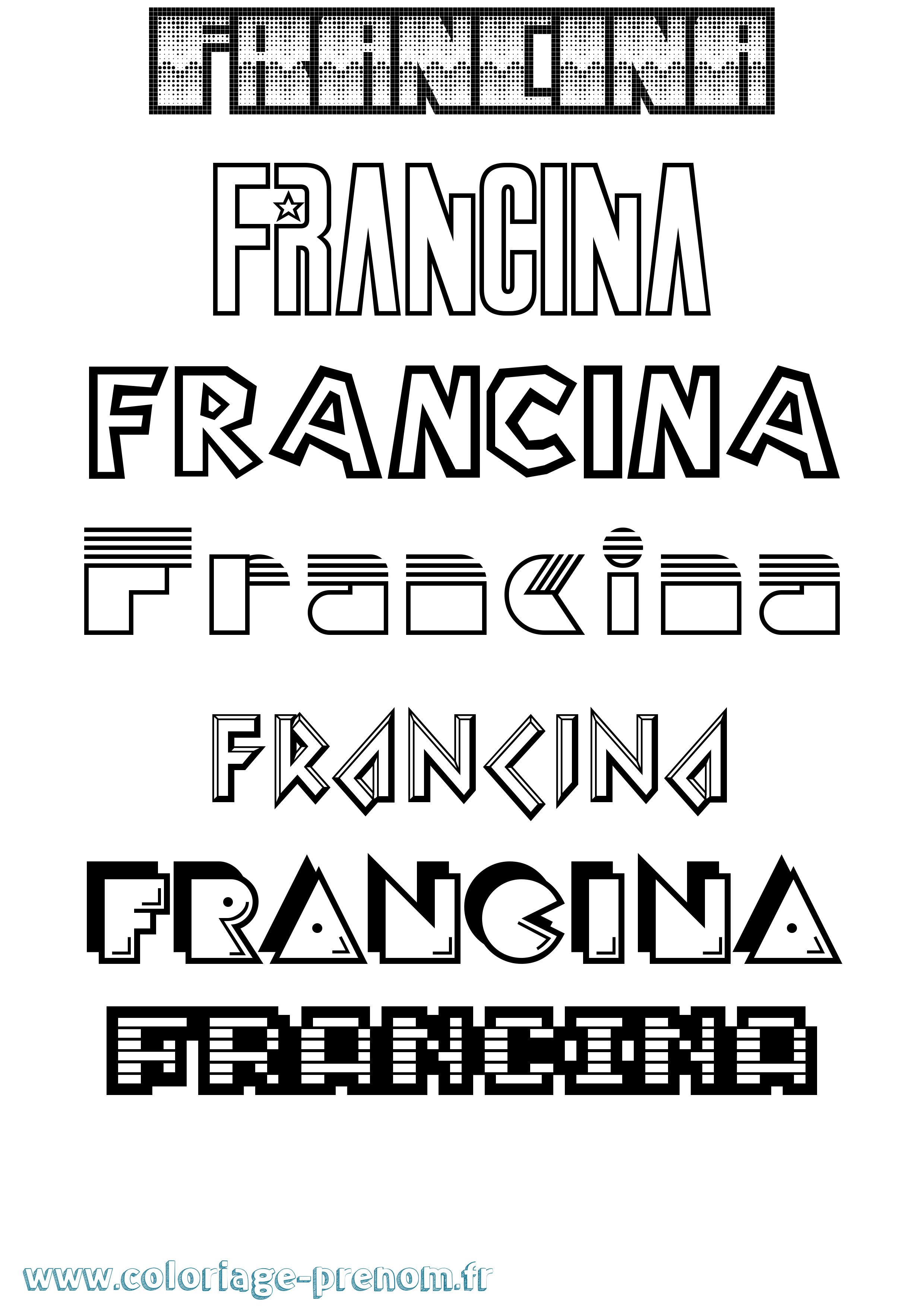 Coloriage Francina Jeux Vidéos Coloriage prénom Francina Jeux Vidéos