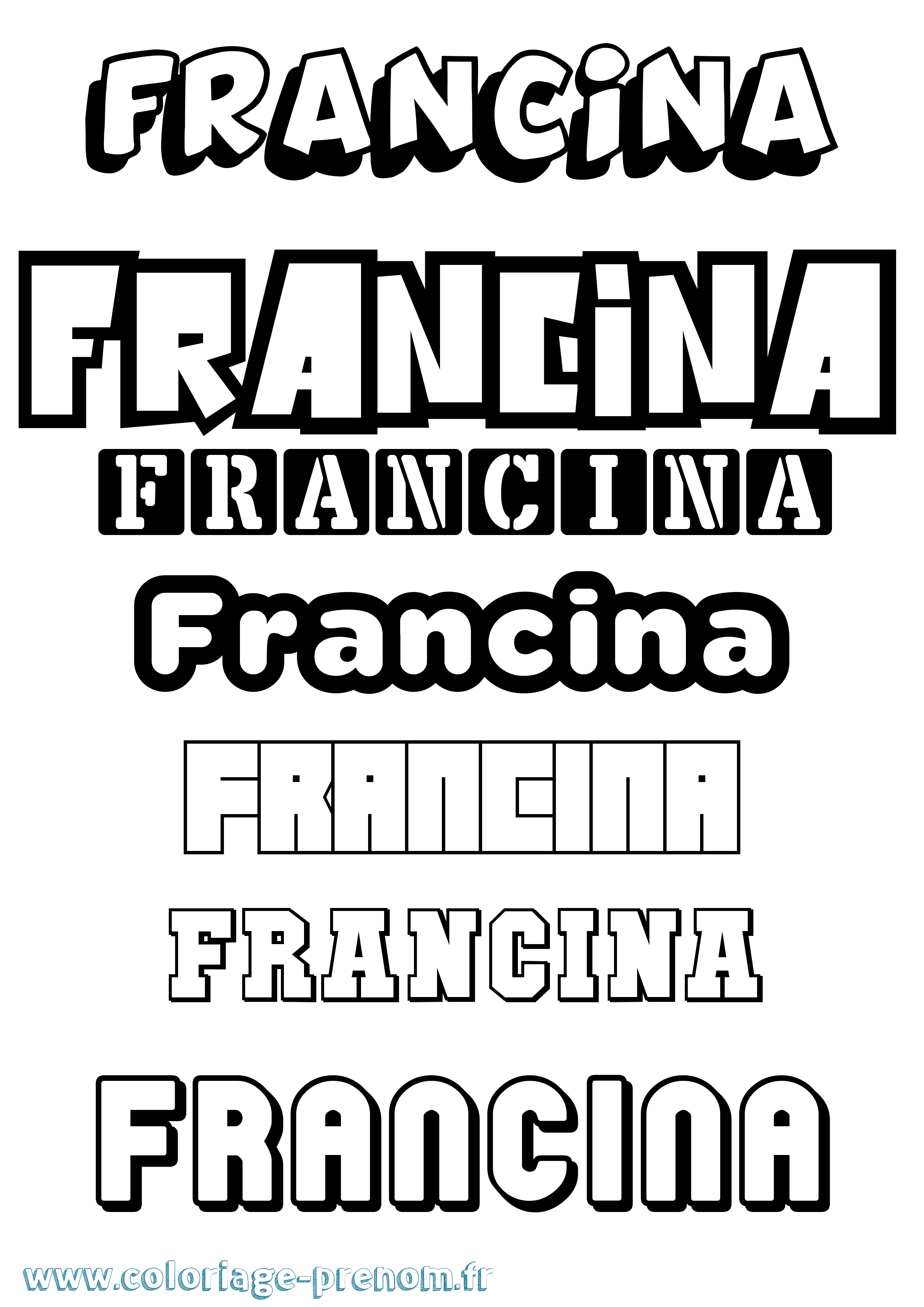 Coloriage Francina Simple Coloriage prénom Francina Simple