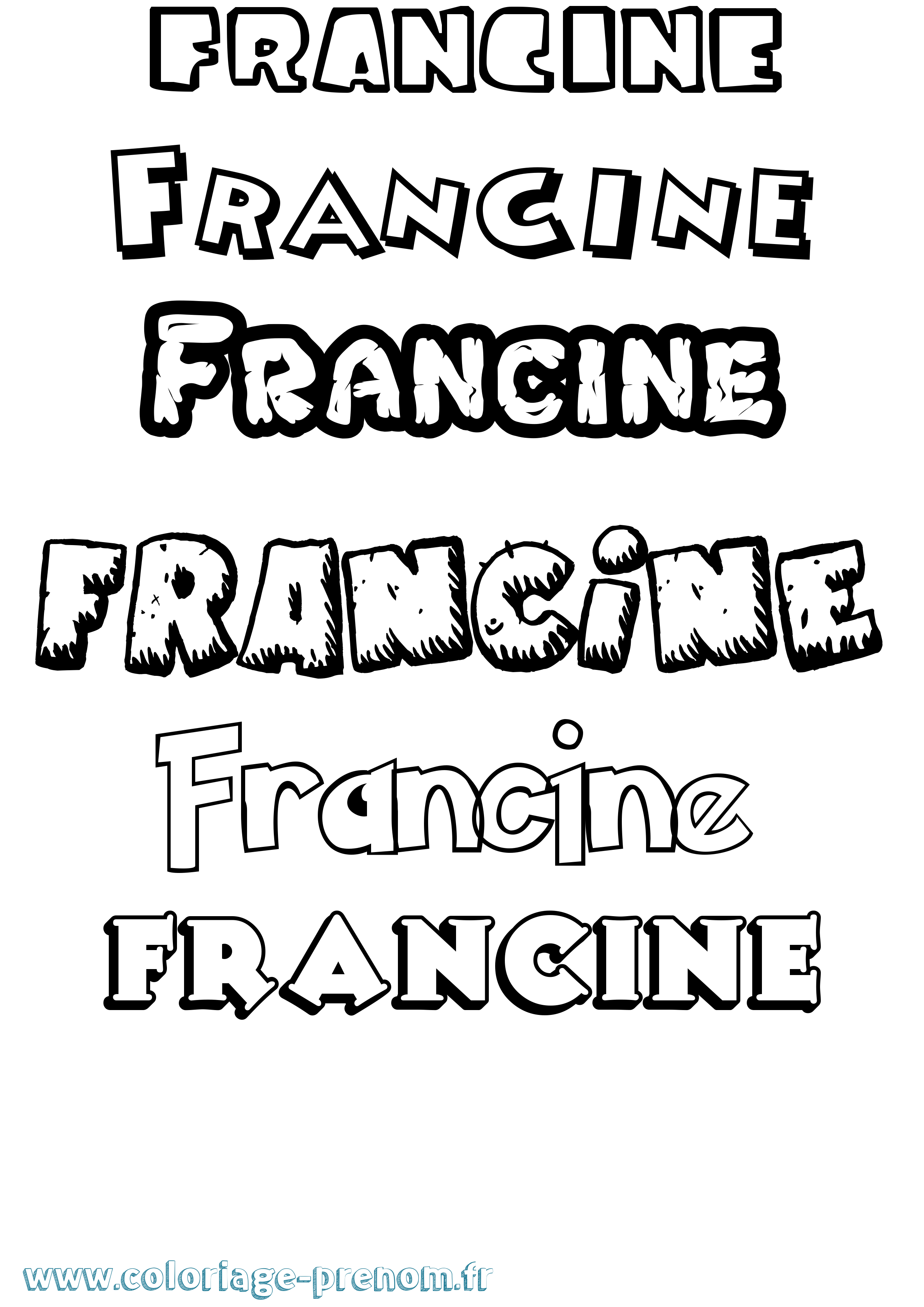 Coloriage Francine Dessin Animé Coloriage prénom Francine Dessin Animé